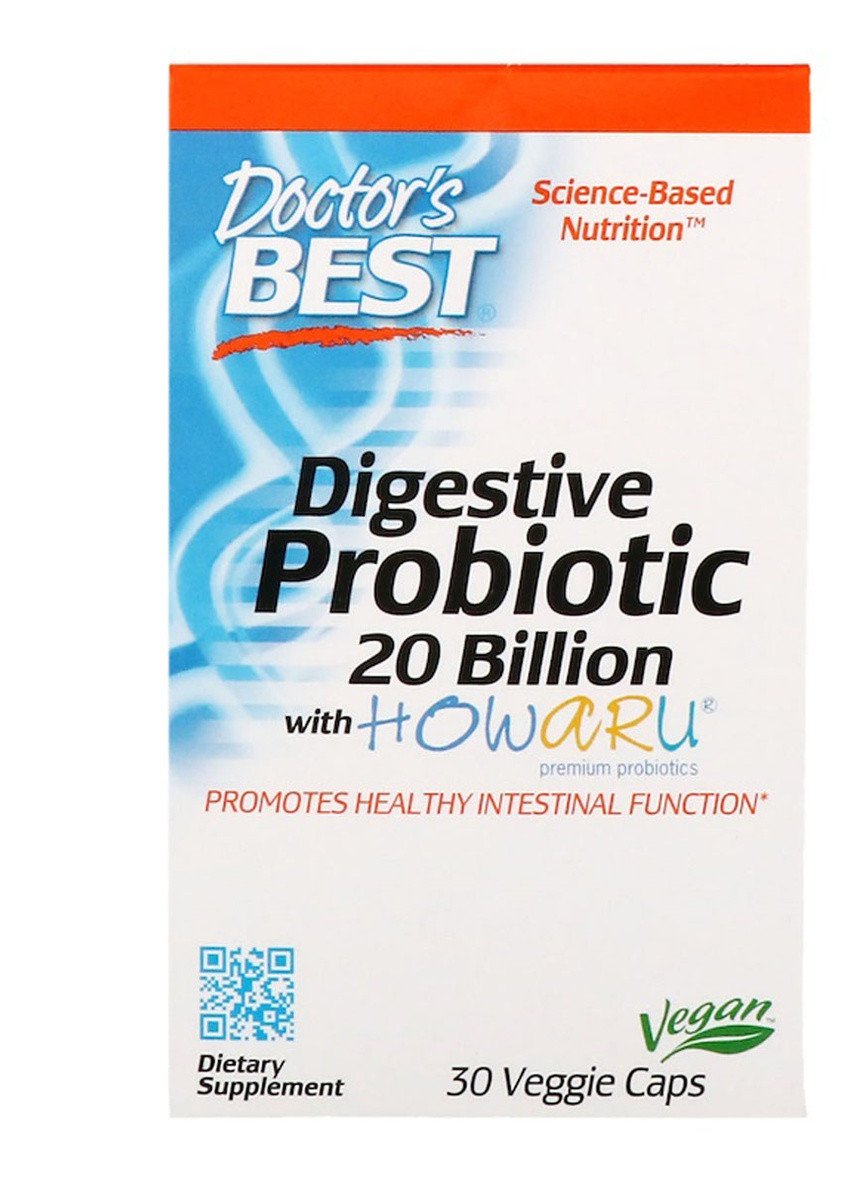 Прибуток, Digestive Probiotic,, 20 МЛРД КУО, 30 вегетаріанських капсул Doctor's Best (228291601)