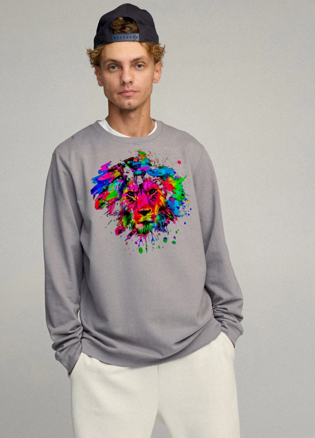 Сірий світшот чоловічий oversize /no flis/ YAPPI (252259538)