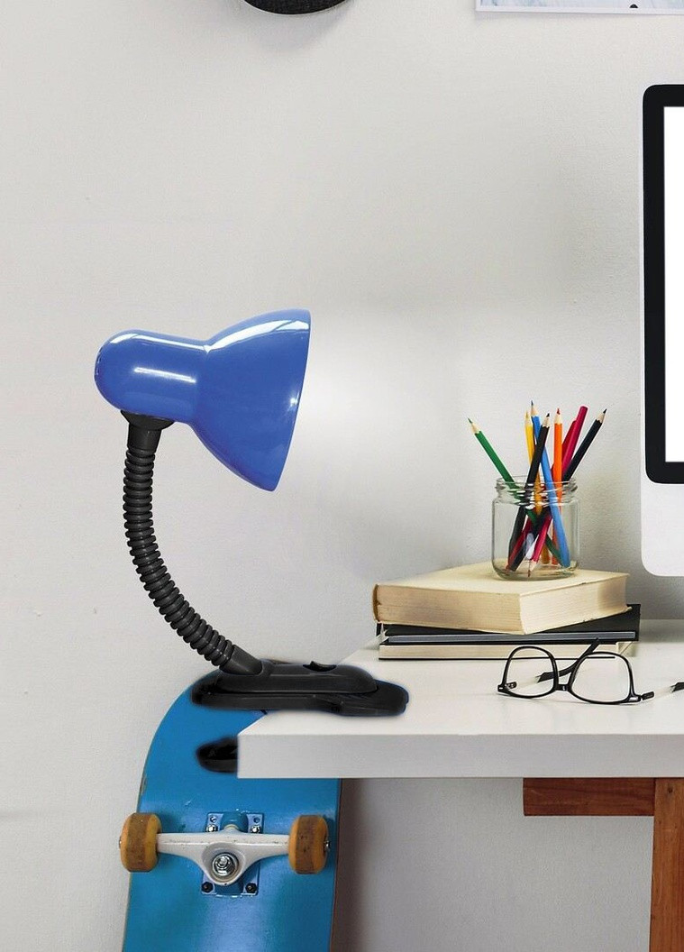 Настольная лампа гибкая детская для офиса для школьника с зажимом на прищепке невысокая цена MTL-01 Blue Brille (253881803)
