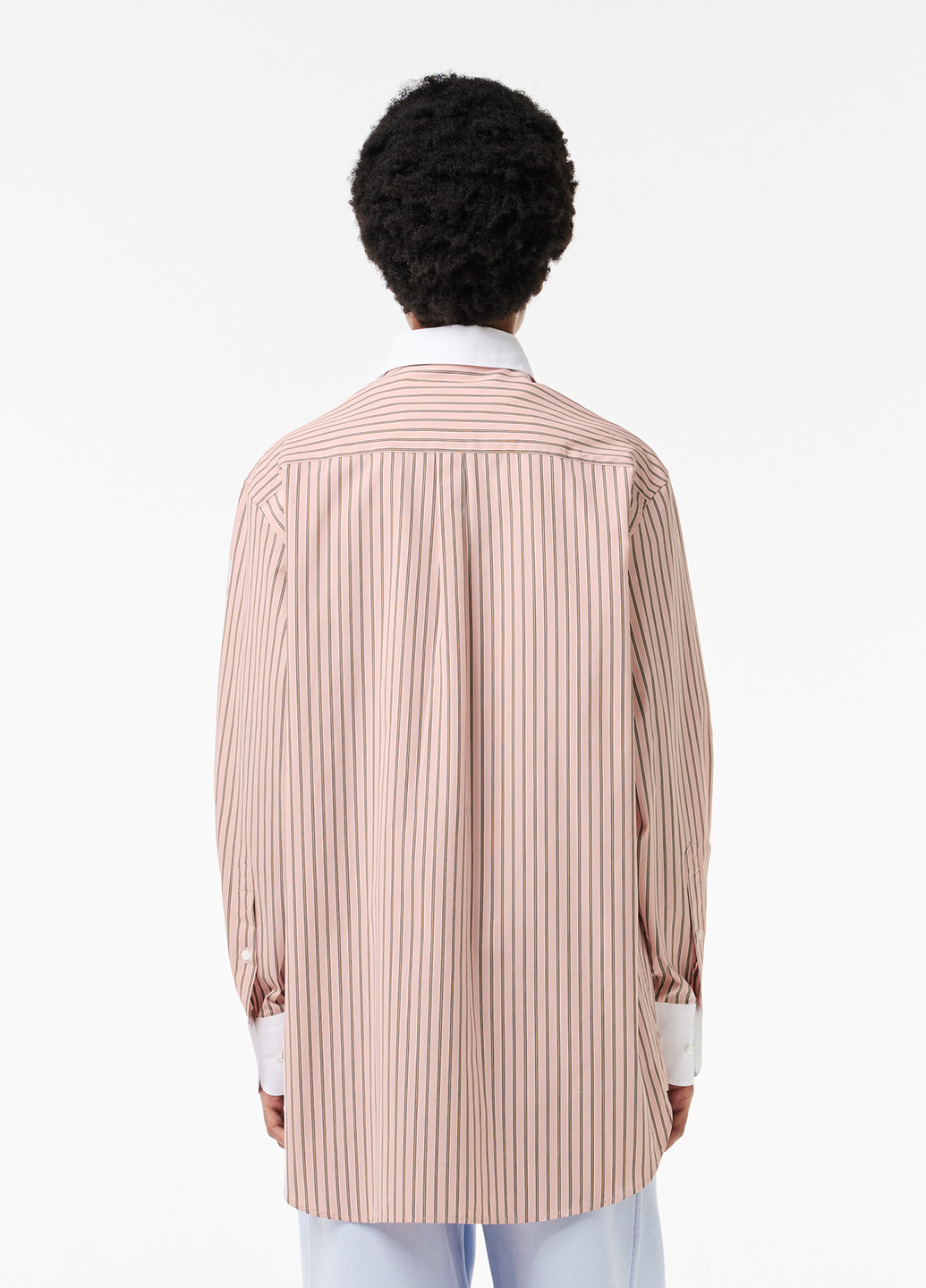 Светло-розовая кэжуал рубашка в полоску Lacoste