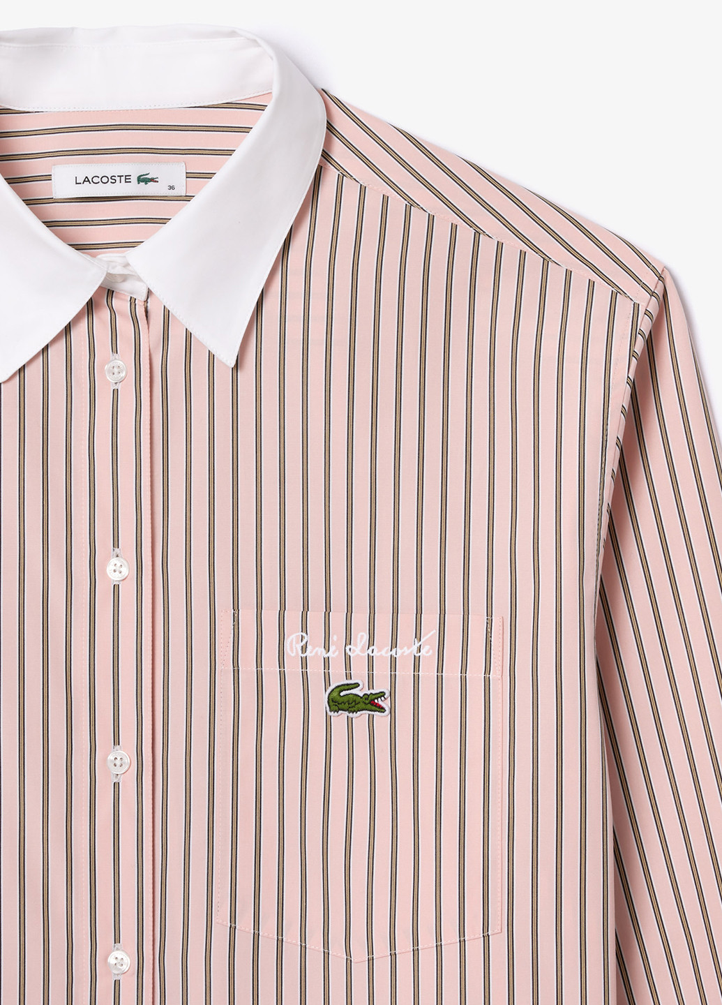 Светло-розовая кэжуал рубашка в полоску Lacoste