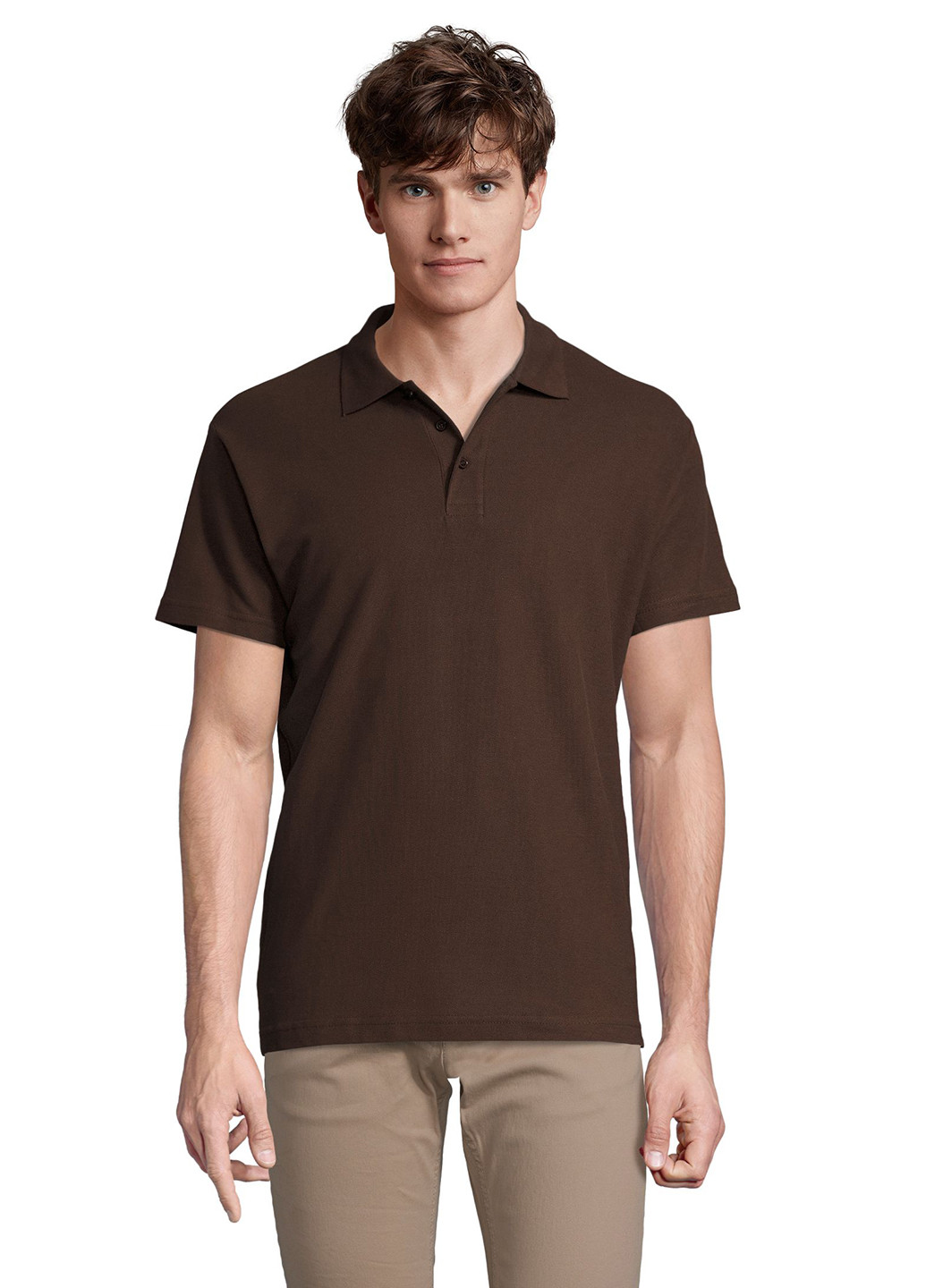 Темно-коричневая футболка-поло для мужчин Sol's