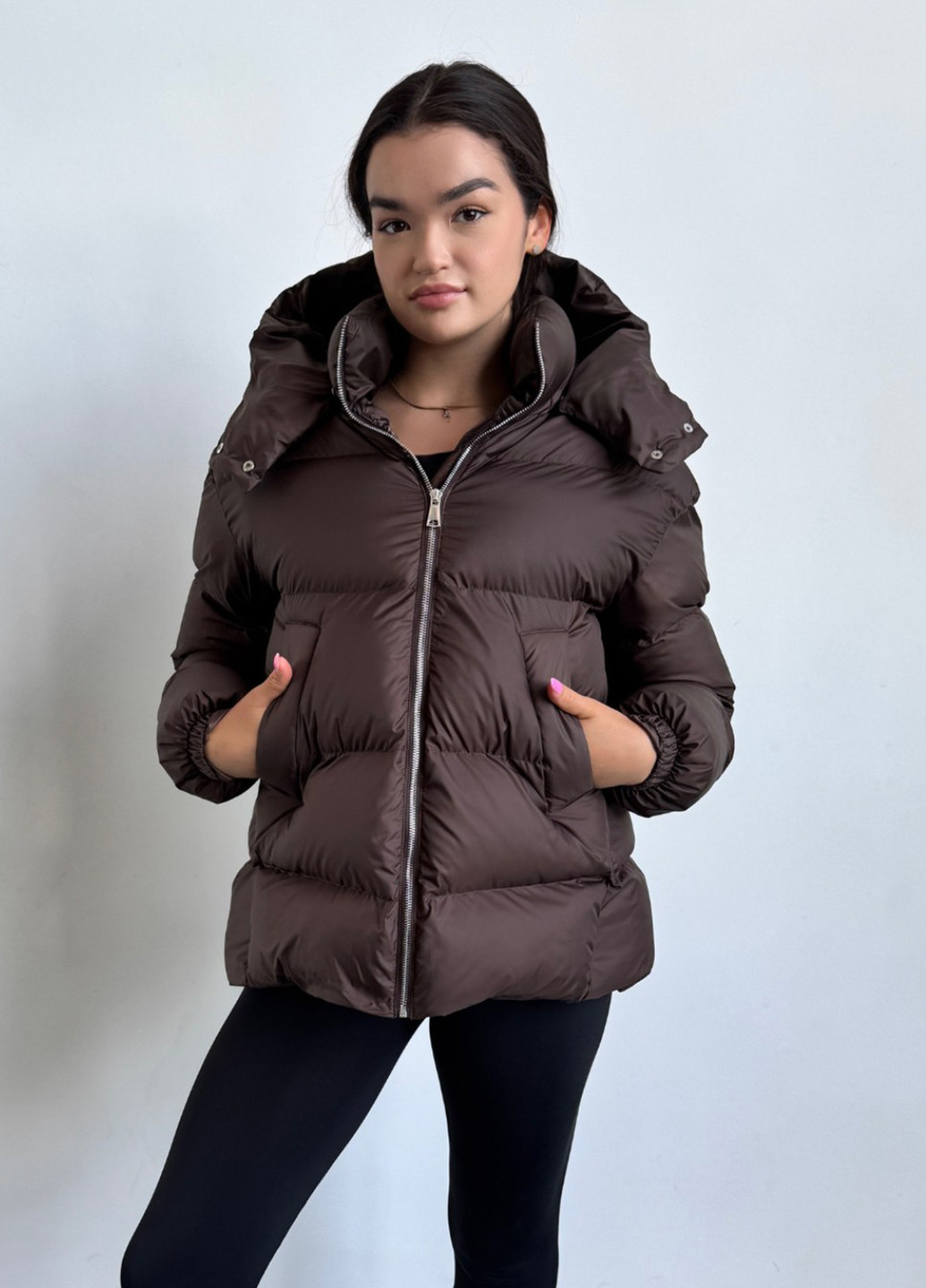 Коричневий зимній Пуховик Eva Classic