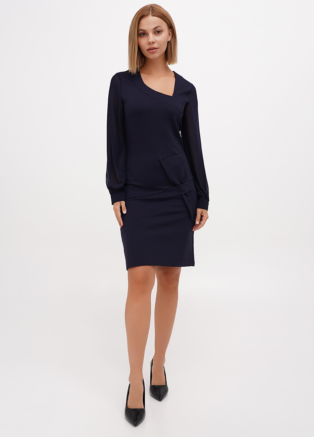 Темно-синя кежуал сукня Sassofono Club однотонна
