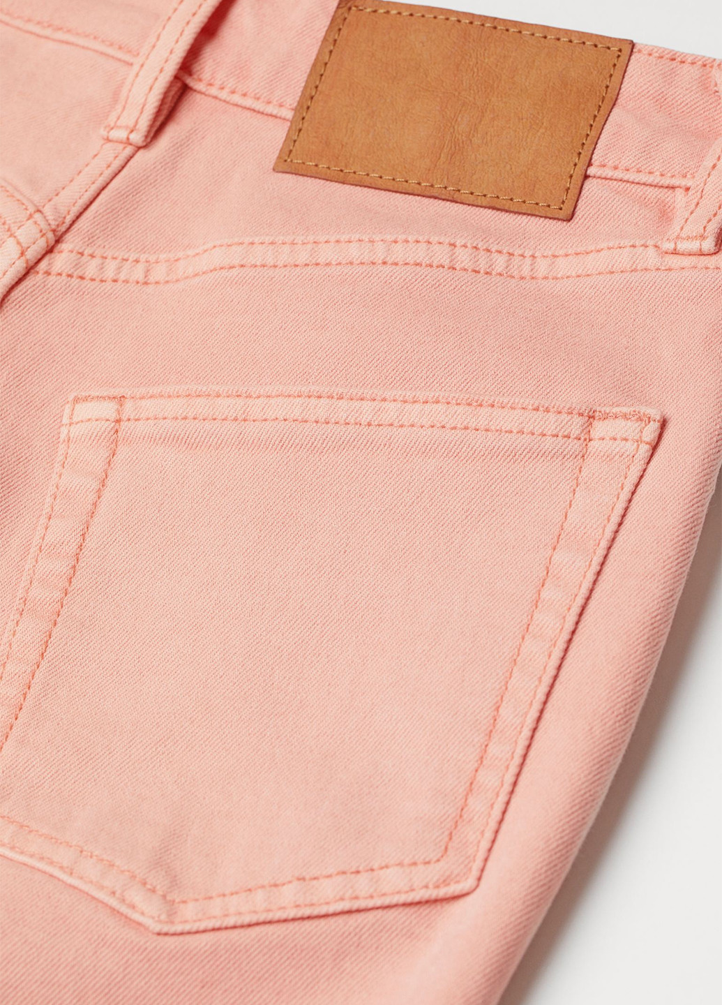 Персиковые демисезонные укороченные, зауженные джинсы H&M