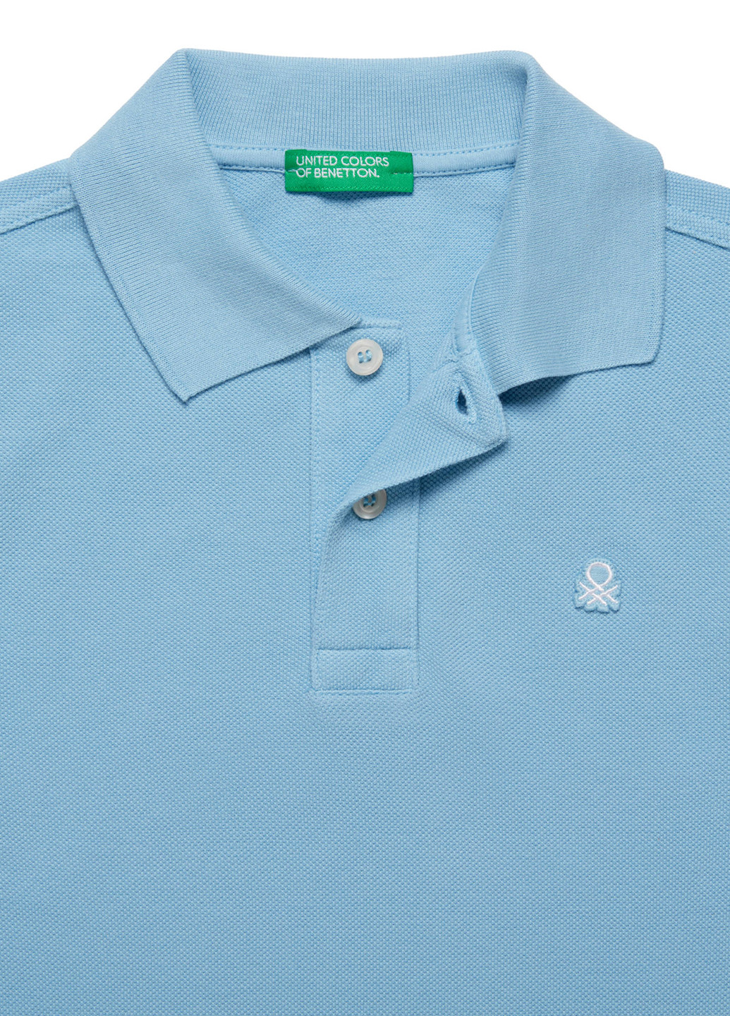 Голубой детская футболка-поло для мальчика United Colors of Benetton однотонная