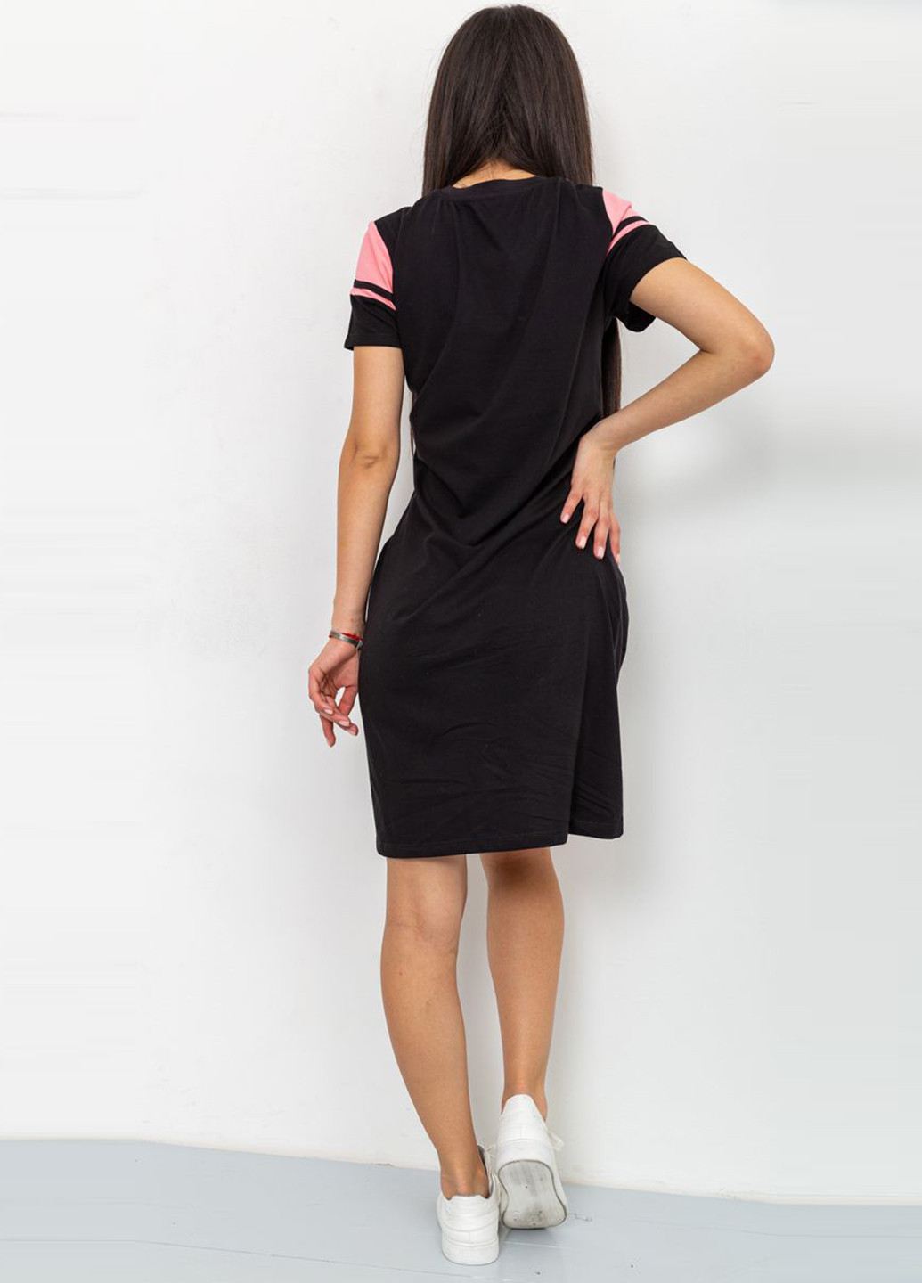 Черное кэжуал платье платье-футболка Ager с надписью