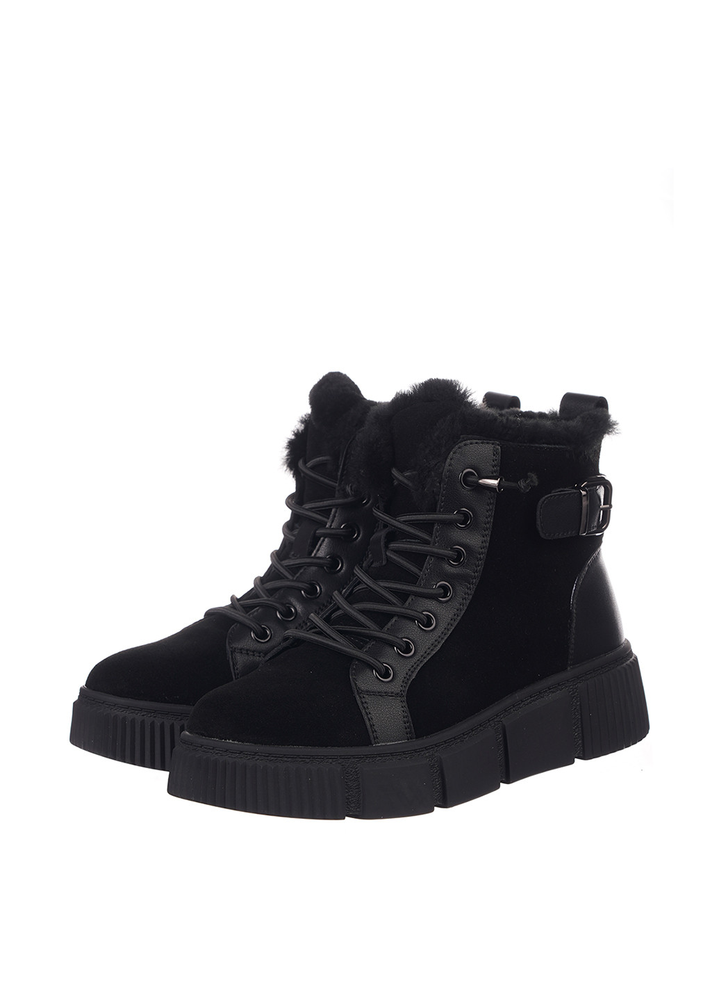Зимние ботинки Lola Andy со шнуровкой, с пряжкой из натуральной замши