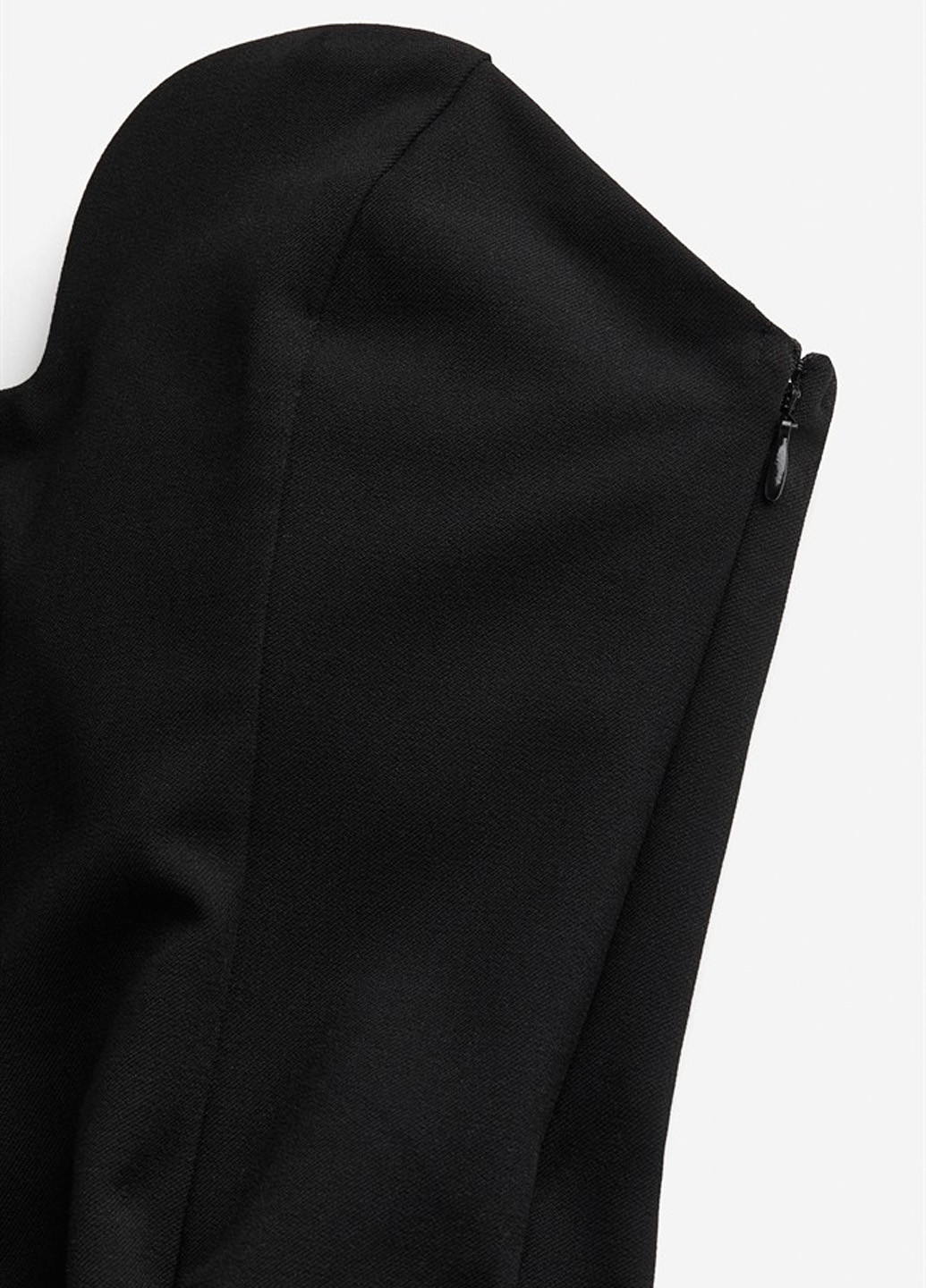 Черное вечернее платье бандо H&M однотонное