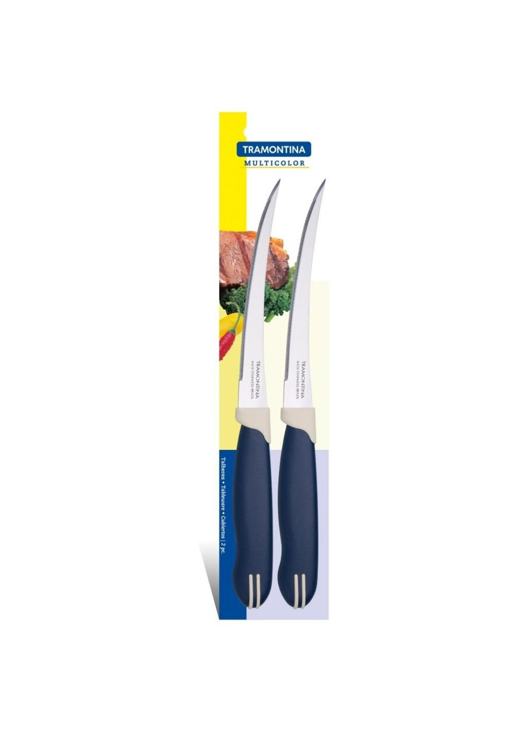 Набір ножів Multicolor для томатів 2шт 127 мм Blue (23512/215) Tramontina синіти,