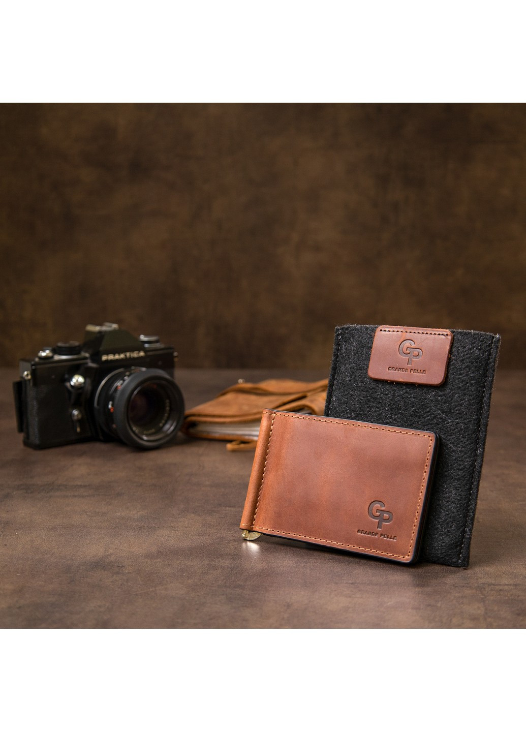 Зажим для купюр кожаный Grande Pelle (252086534)