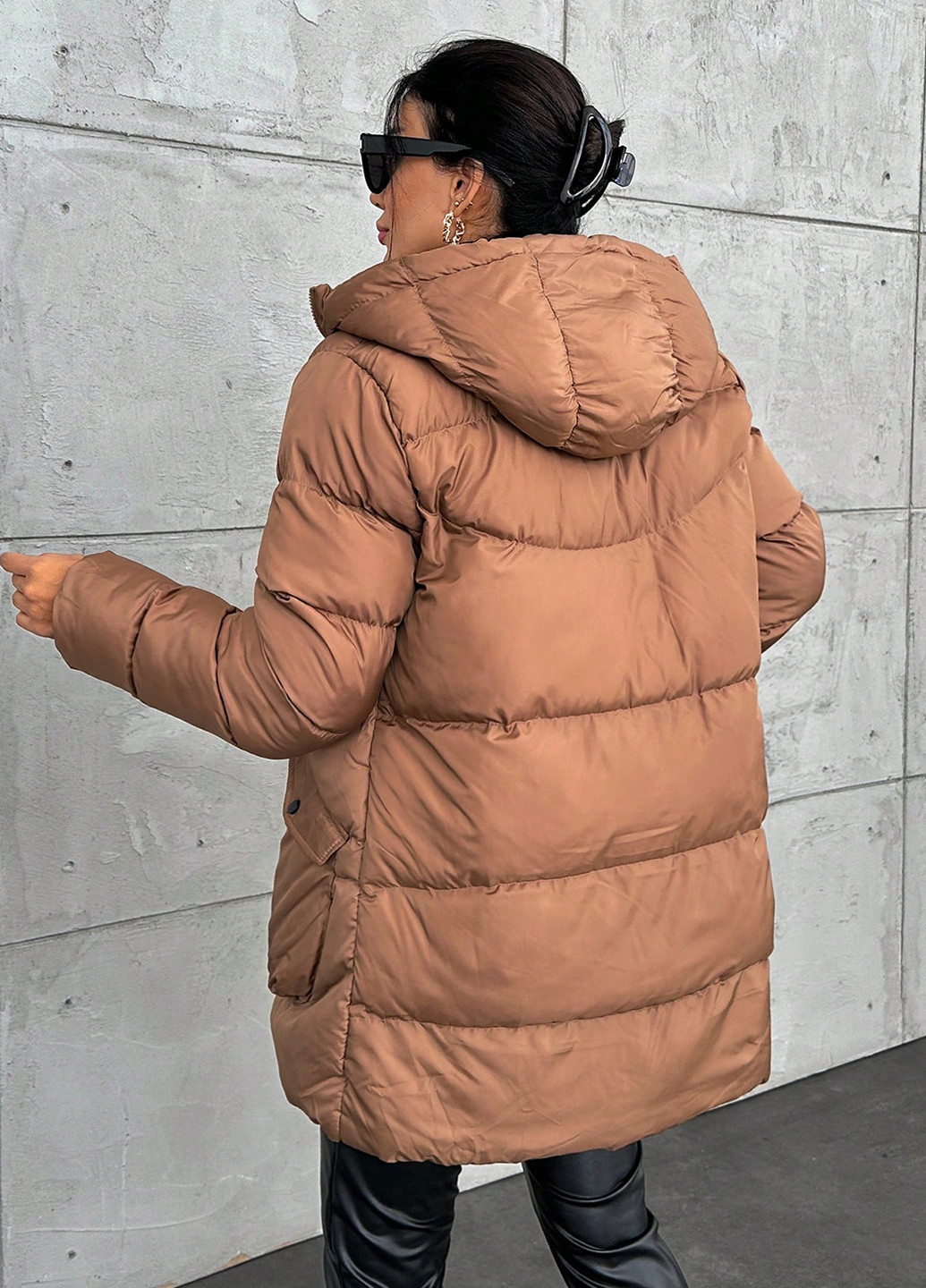 Світло-коричнева демісезонна куртка куртка-пальто SHEIN