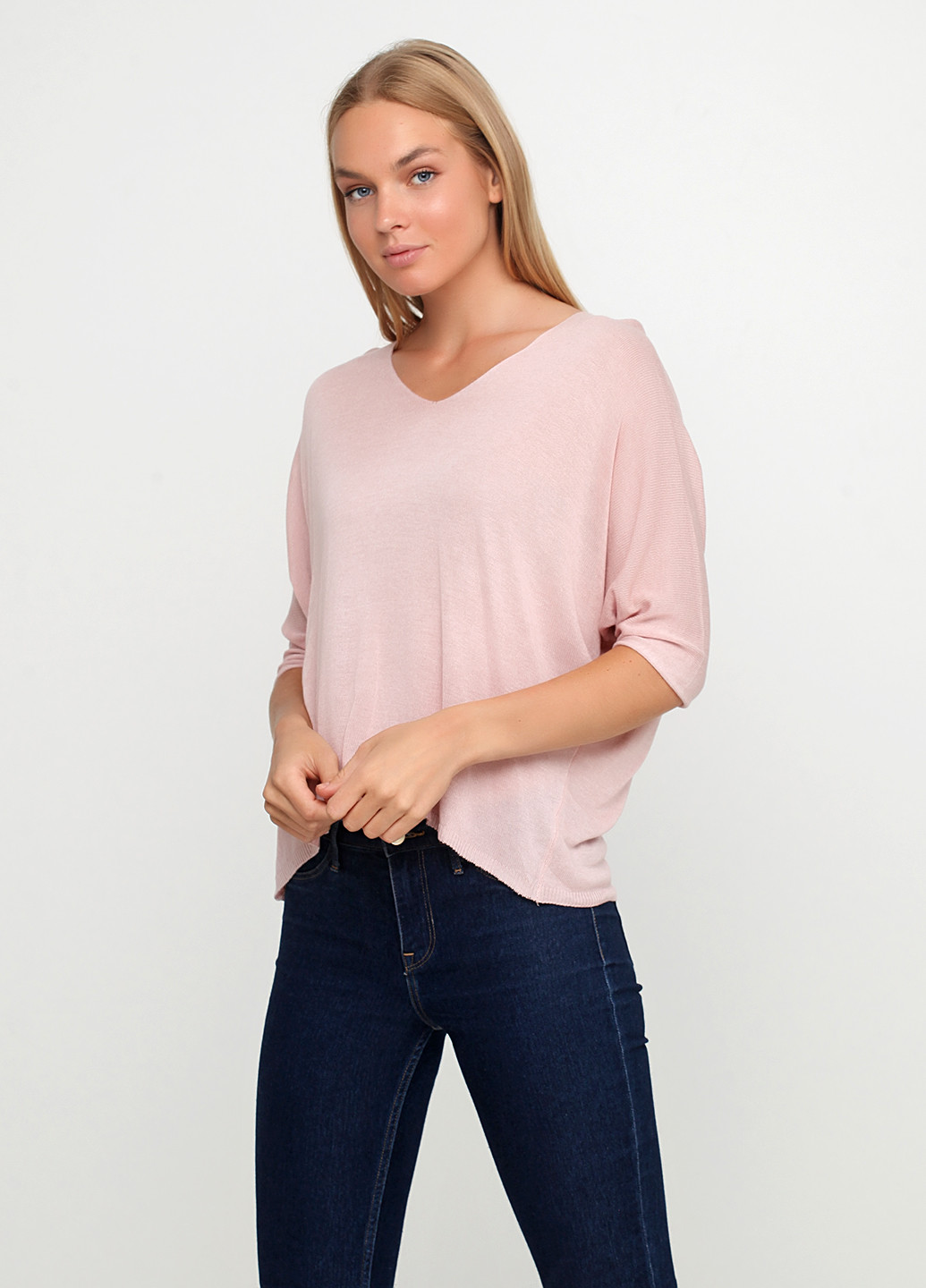 Светло-розовый демисезонный пуловер пуловер Pretty Style