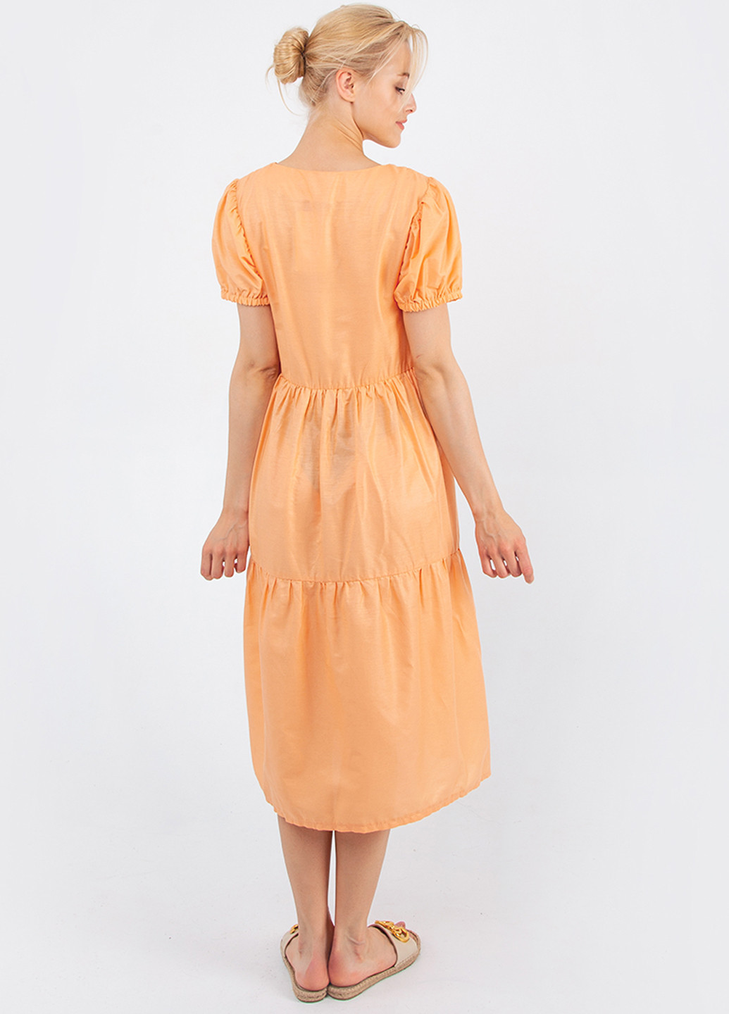 Светло-оранжевое кэжуал платье Kristina Mamedova однотонное