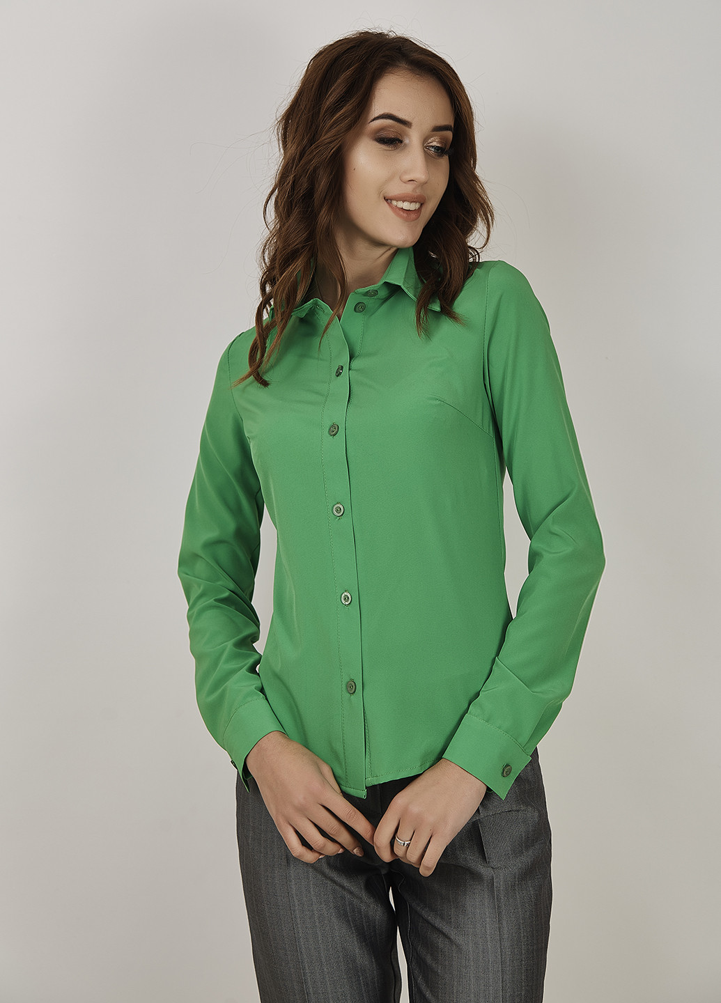 Зеленая демисезонная блуза Alvina