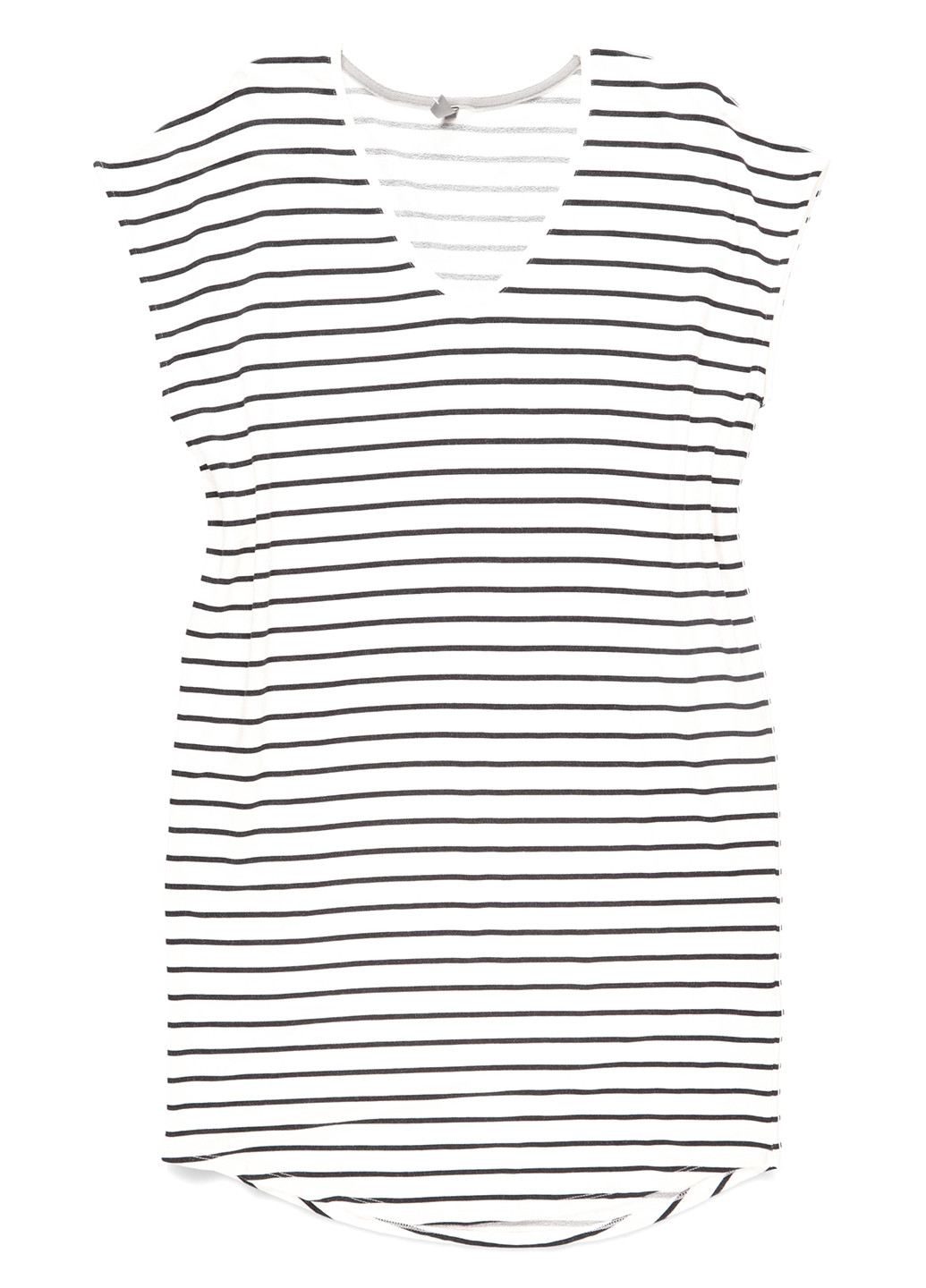 Черно-белое кэжуал платье платье-футболка Culture в полоску