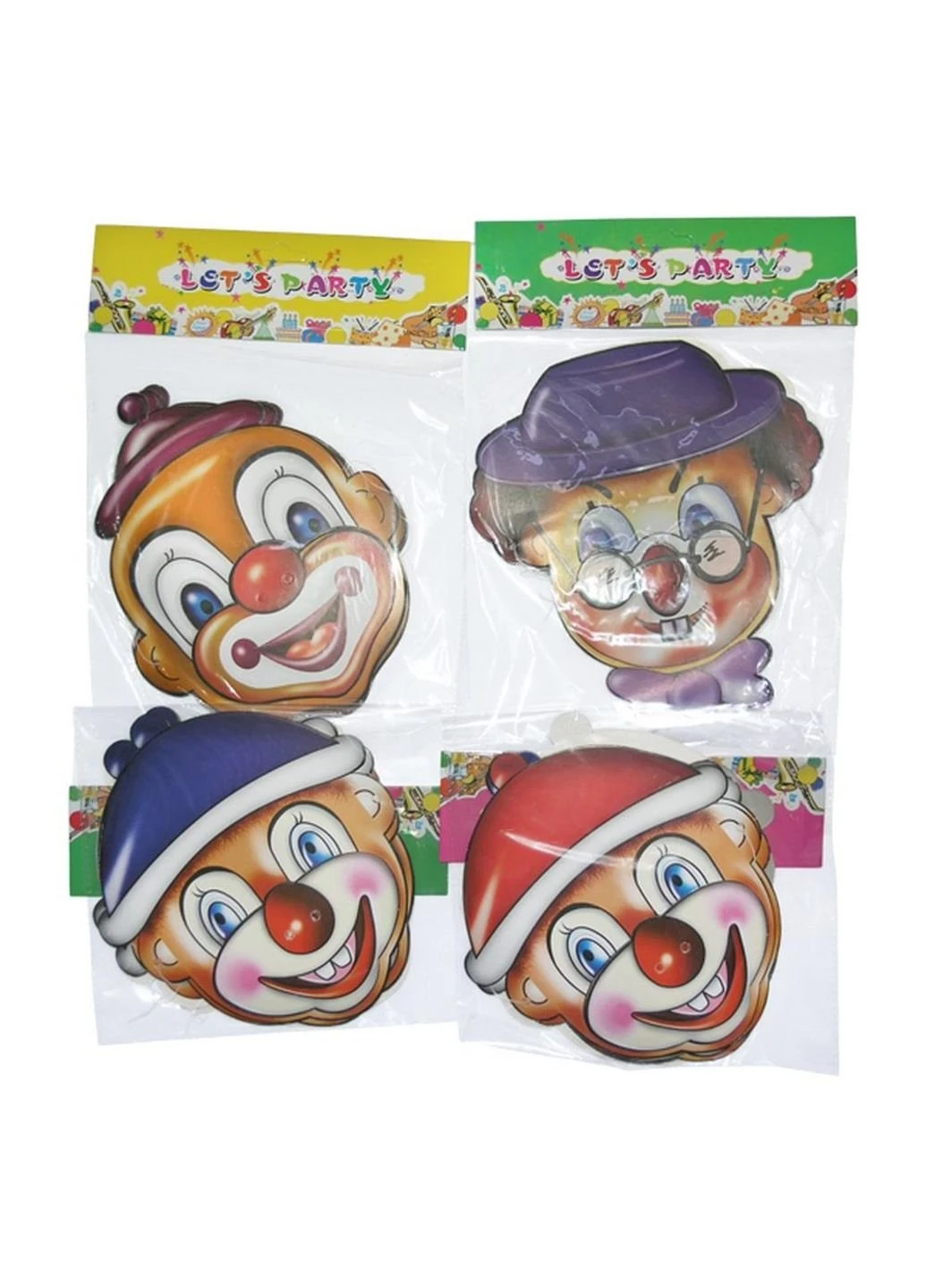 Маска Клоун картон (уп. 6шт) 1296295450 No Brand (253626590)
