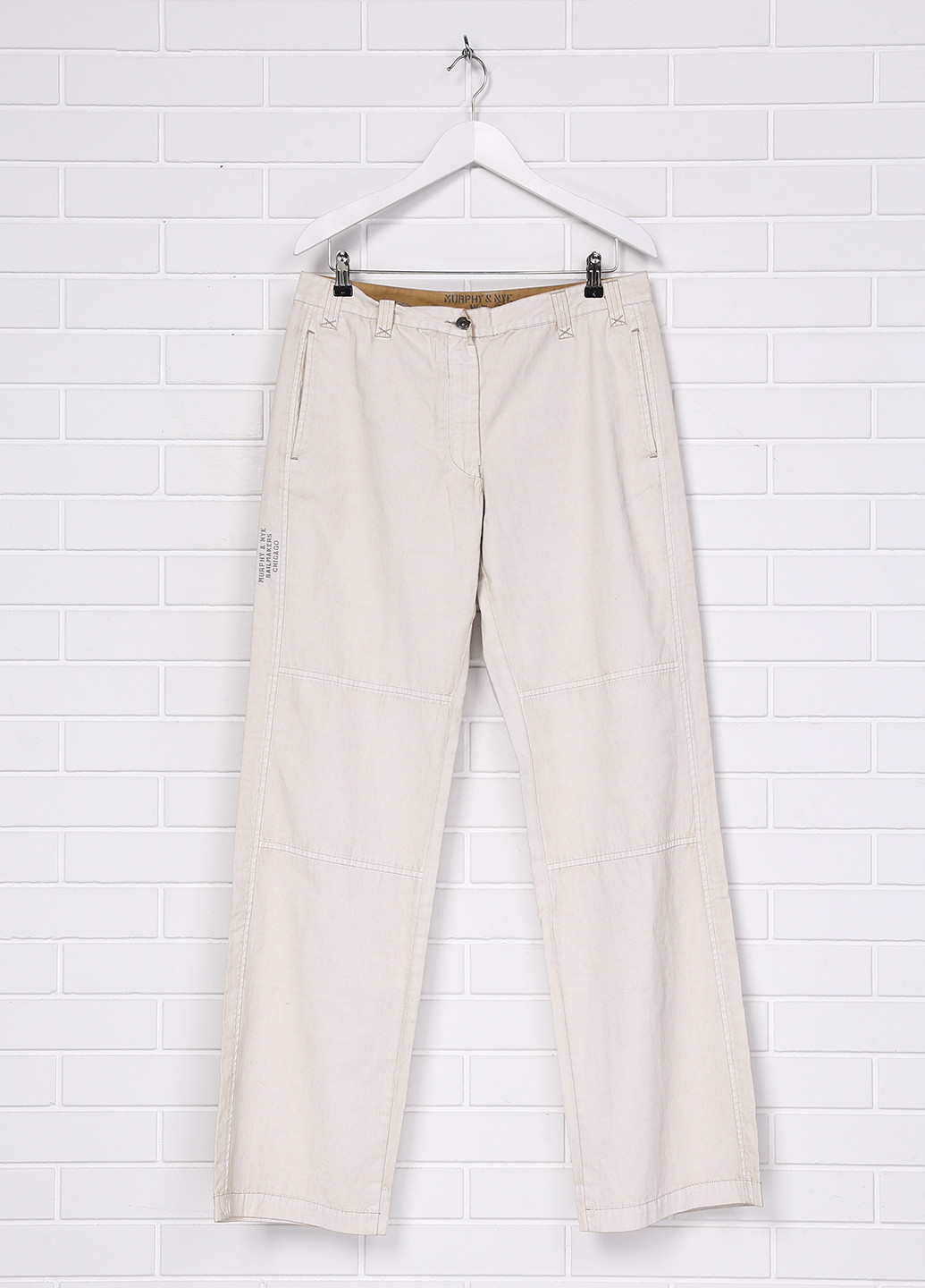 Комбинированные джинсовые демисезонные прямые брюки Murphy & Nye