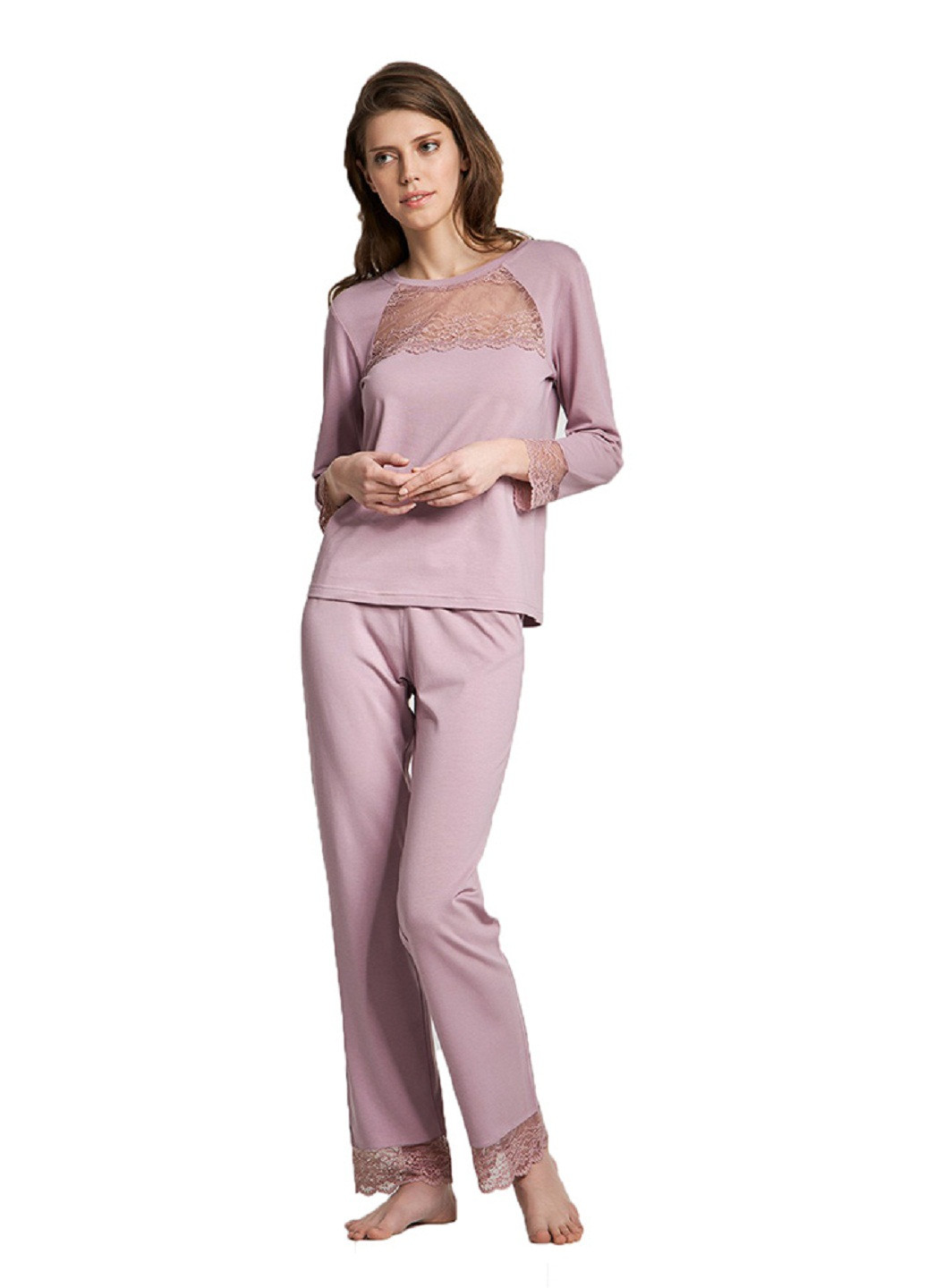 Лавандовая всесезон пижама (лонгслив, брюки) лонгслив + брюки Ellen