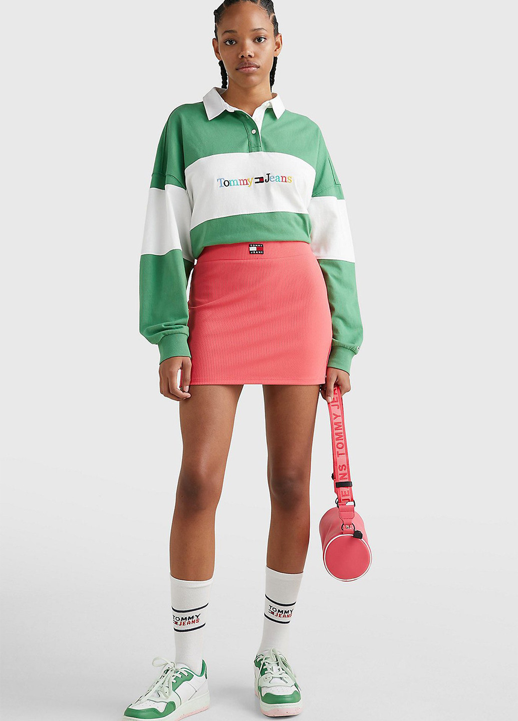 Розовая кэжуал однотонная юбка Tommy Jeans