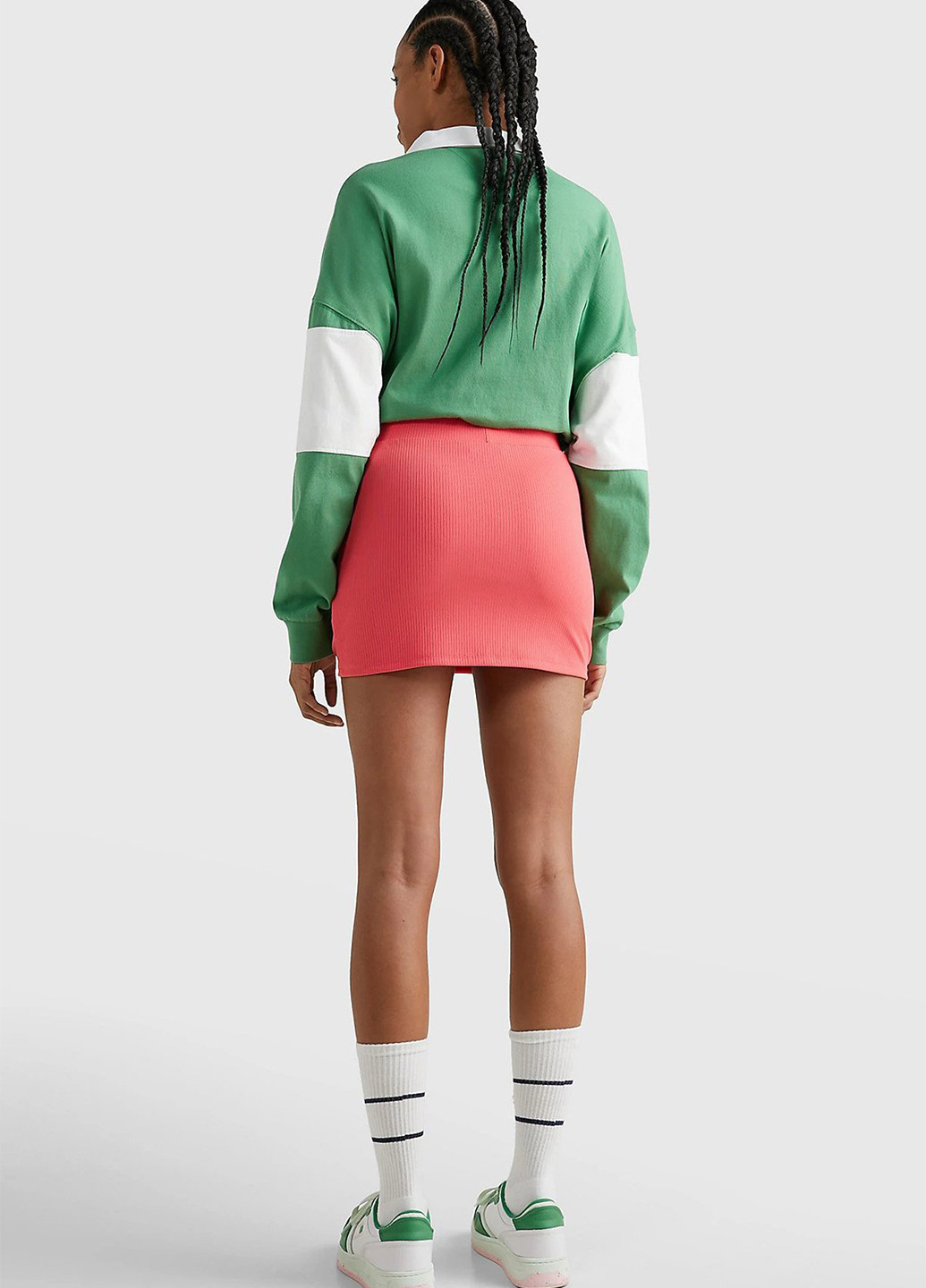 Розовая кэжуал однотонная юбка Tommy Jeans