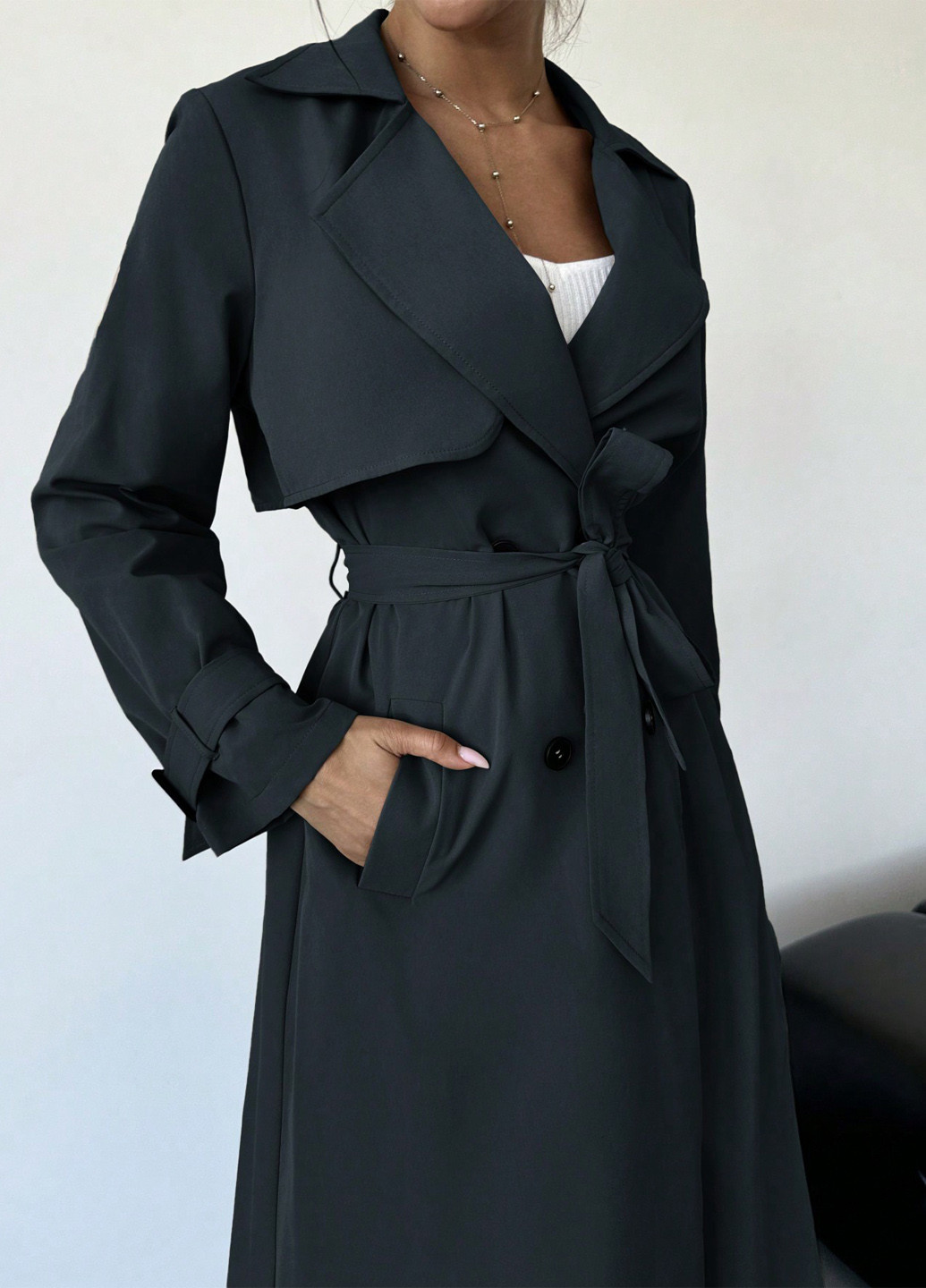 Плащ SHEIN тренчкот на гудзиках демісезон (339052547)