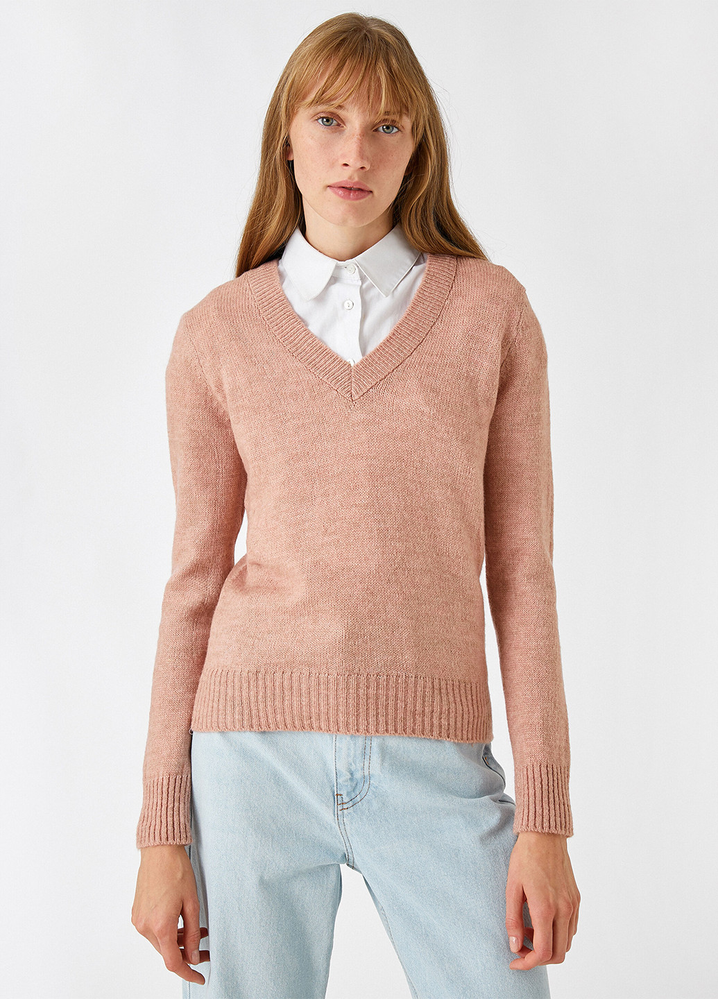 Персиковый демисезонный пуловер пуловер KOTON