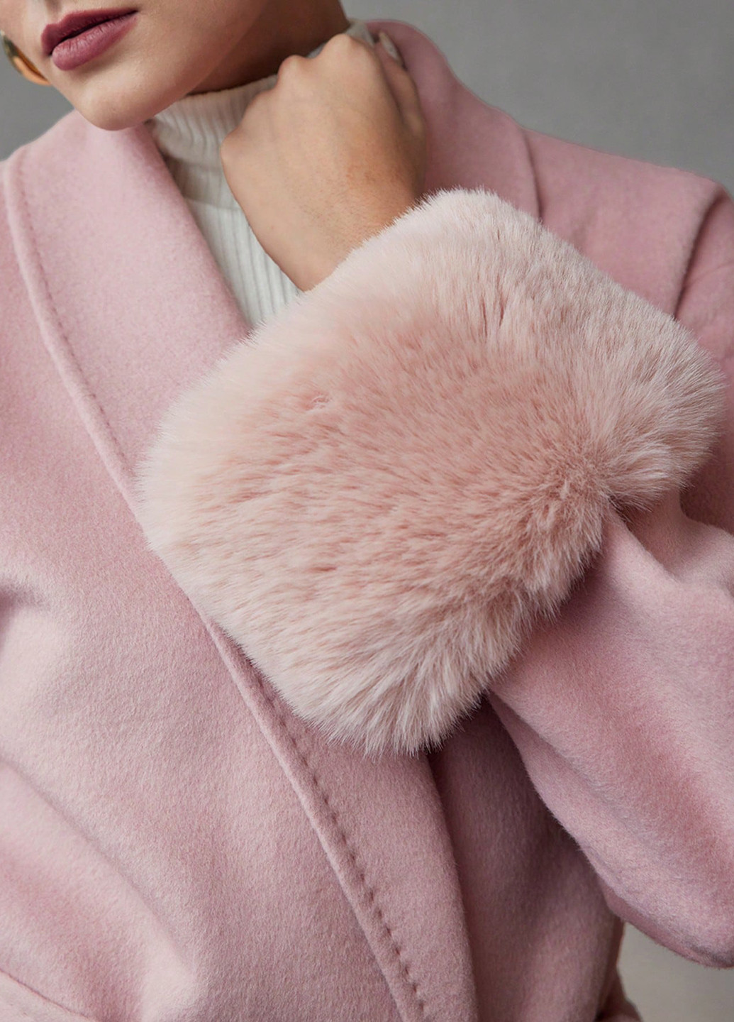 Світло-рожеве Кежуал напівпальто однобортне SHEIN однотонне