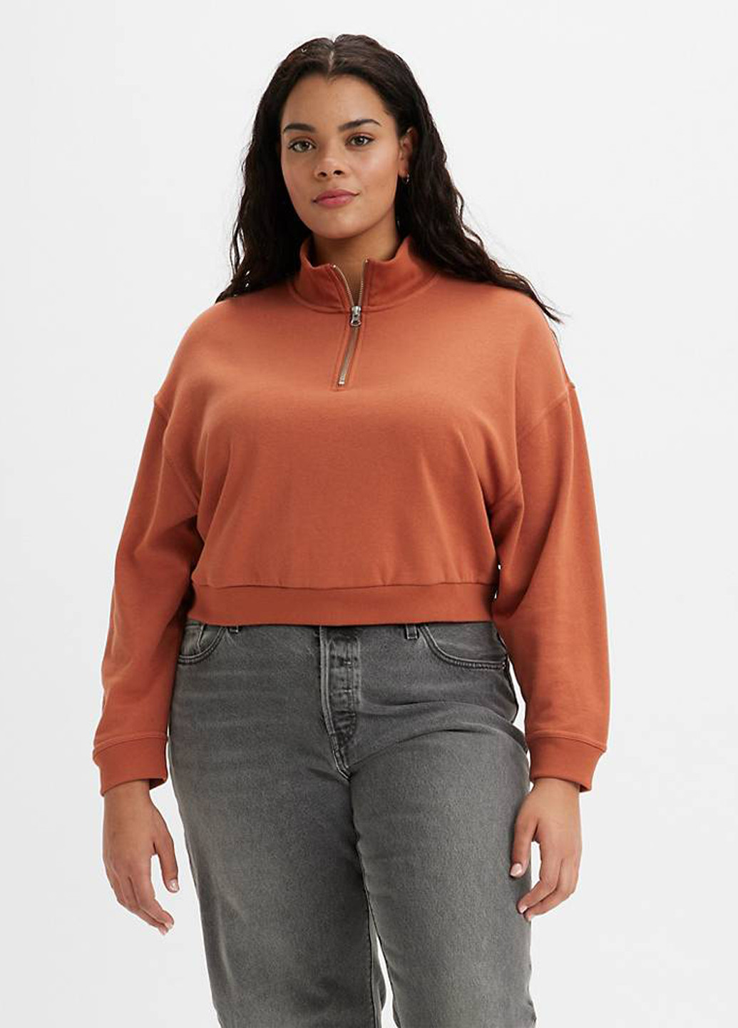 Терракотовый свитшот Levi's однотонный без декора (266240029)