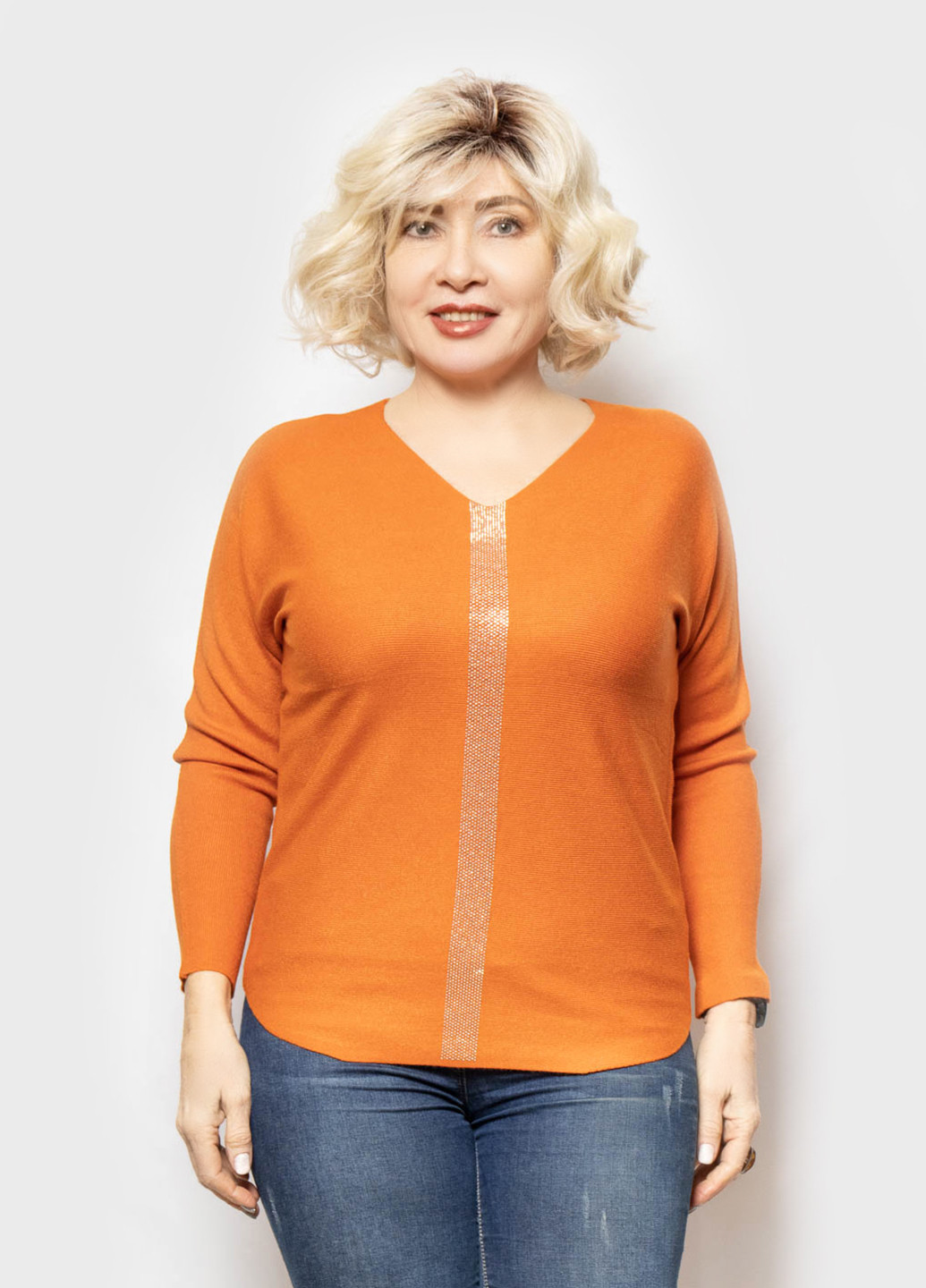 Оранжевый демисезонный пуловер пуловер LibeAmore