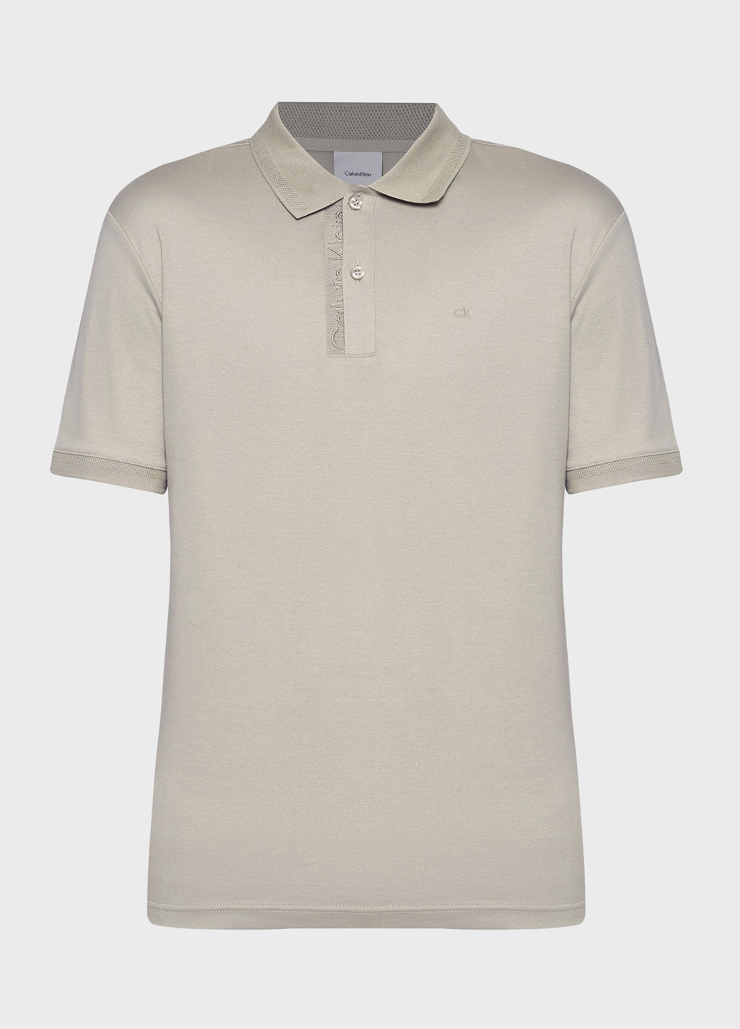 Серо-бежевая футболка-поло для мужчин Calvin Klein однотонная