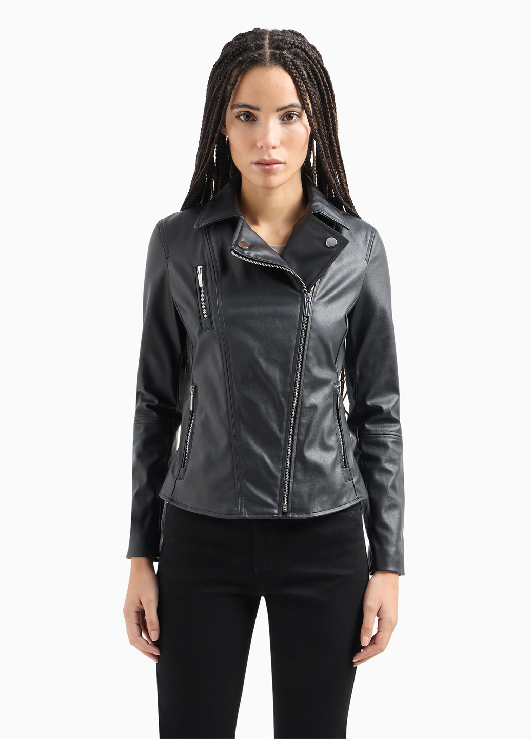 Черная демисезонная куртка косуха Armani Exchange