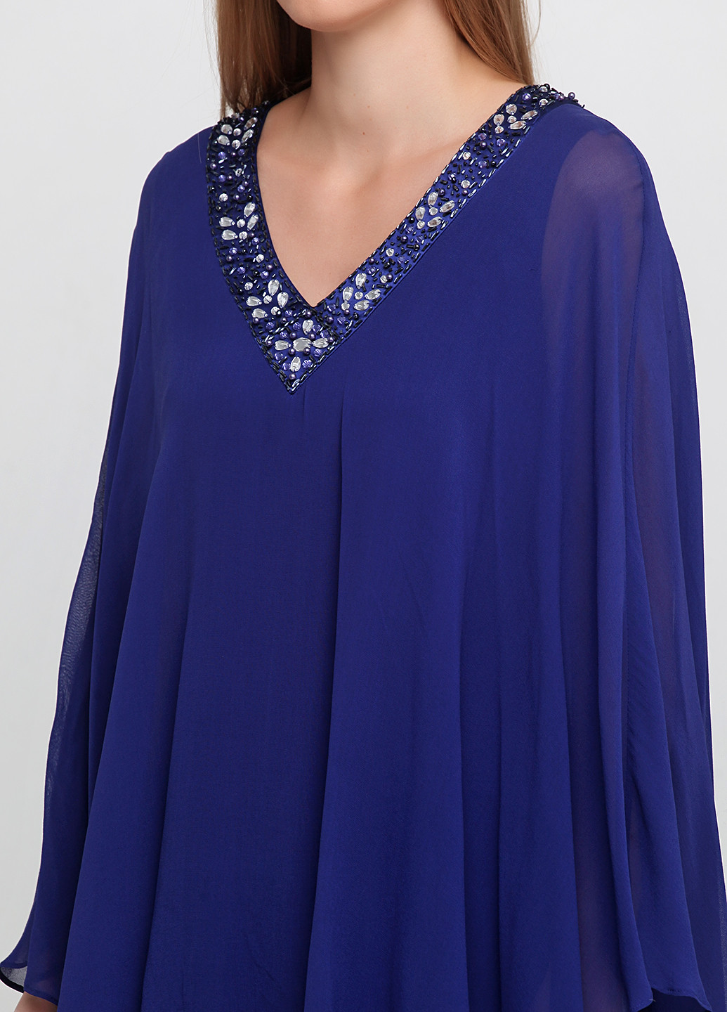 Синее кэжуал платье на подкладе Luisa Spagnoli