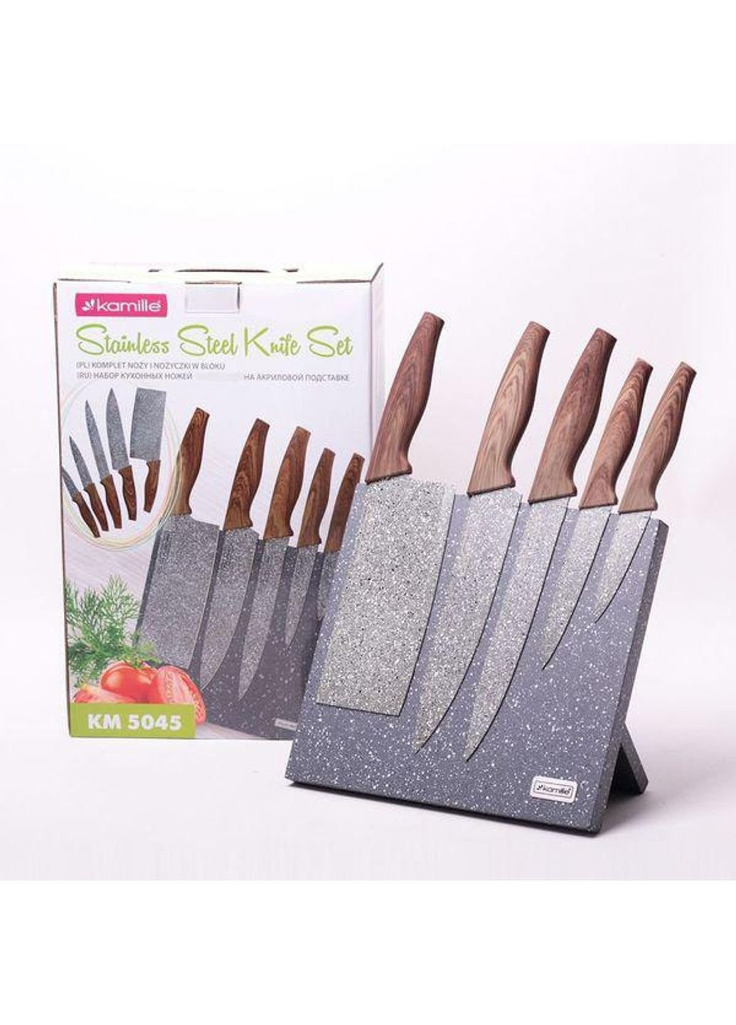 Набор кухонных ножей KM-5045 6 предметов Kamille комбинированные,