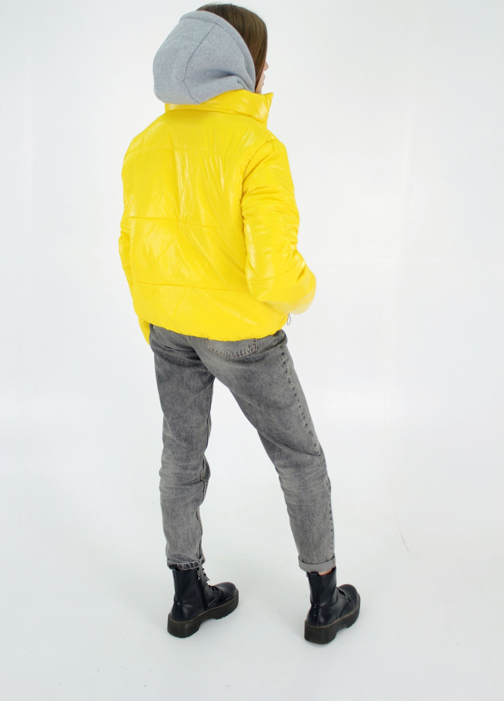 Желтая зимняя куртка No Brand Вик трикотаж