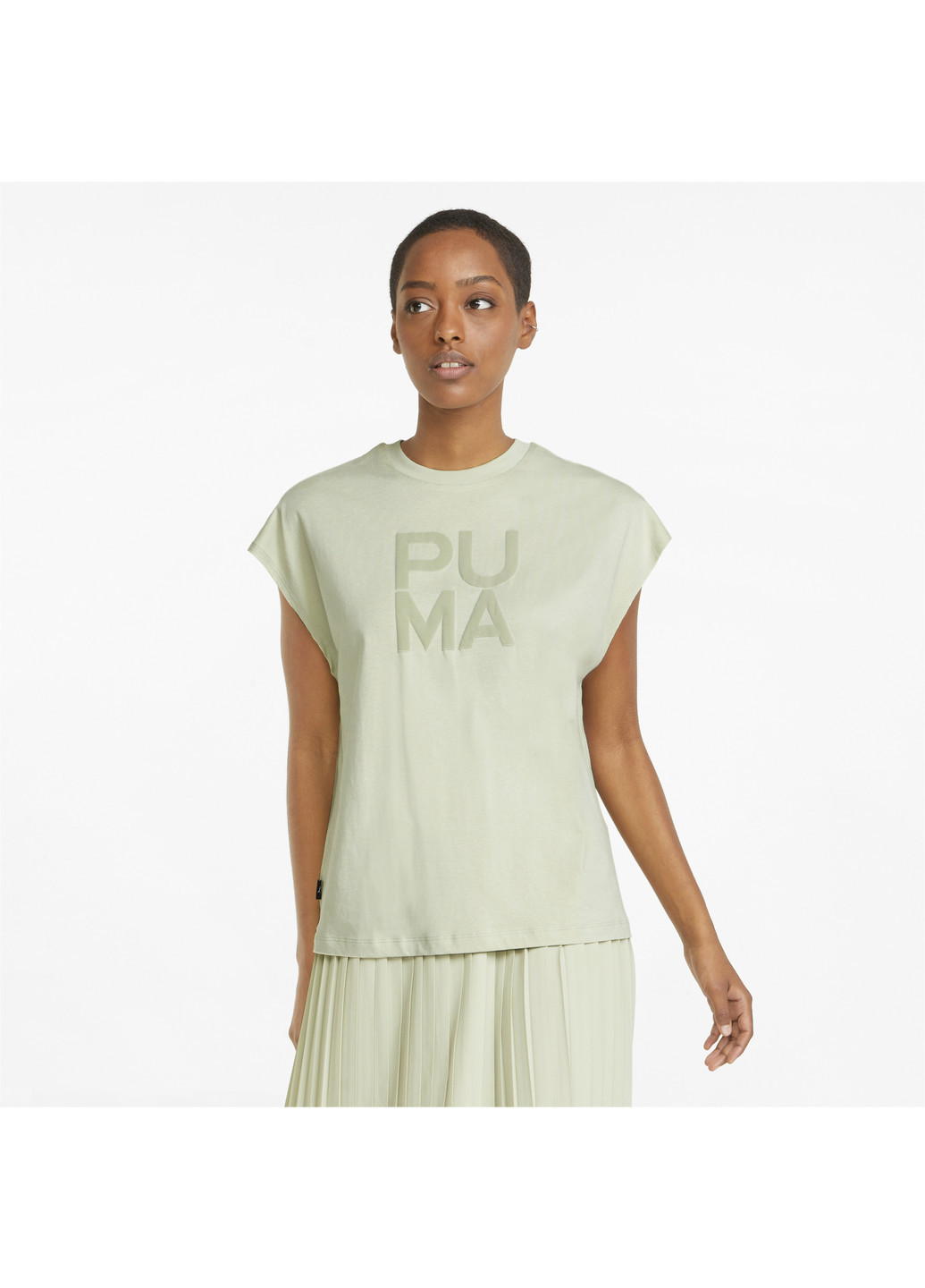 Зеленая всесезон футболка infuse sleeveless women's tee Puma