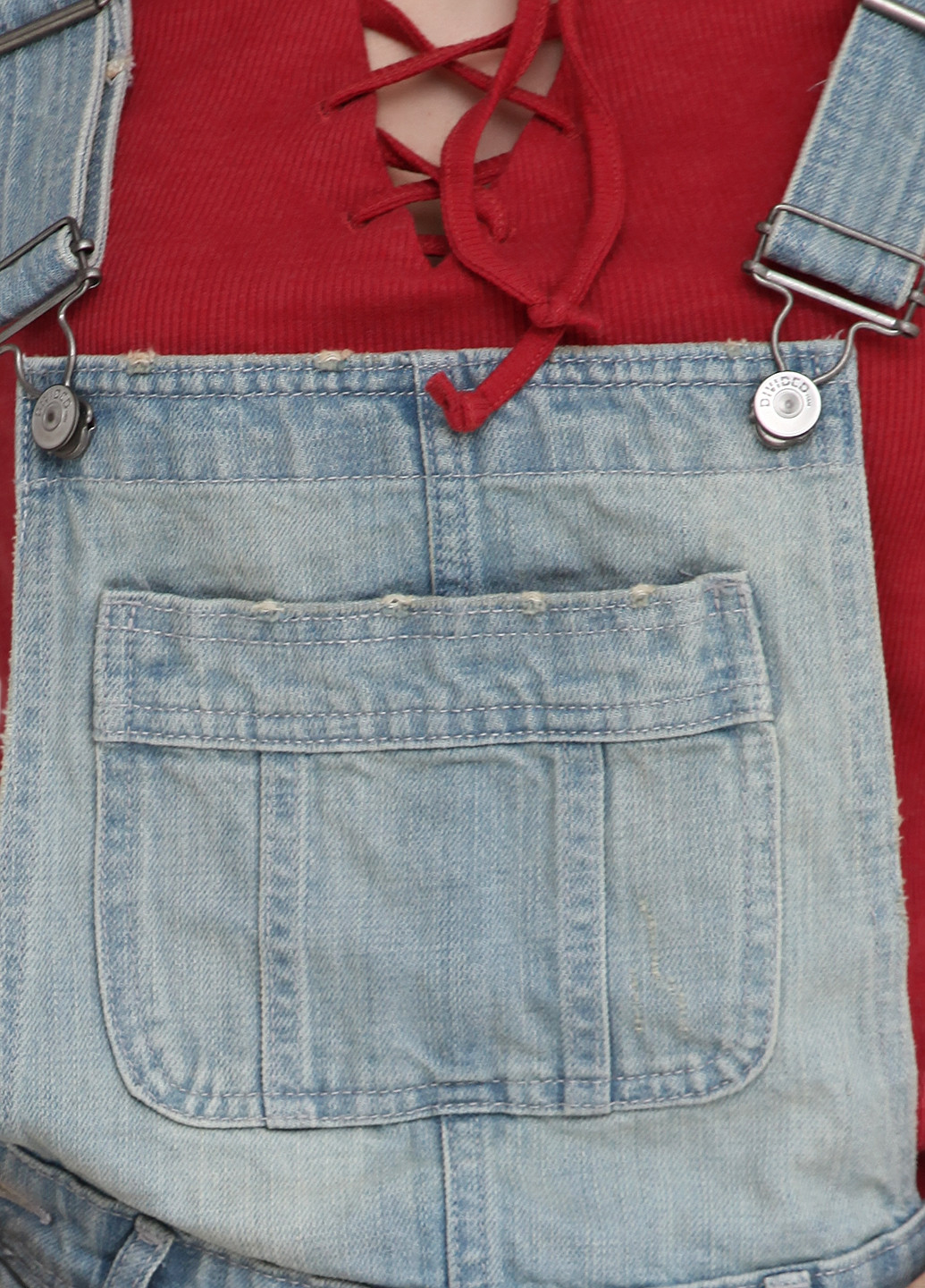 Комбинезон H&M комбінезон-шорти однотонний блакитний джинсовий