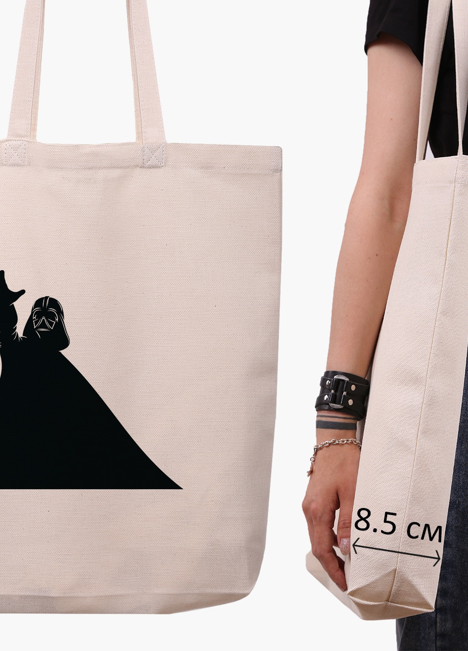 Эко сумка шоппер белая Дарт Вейдер Звёздные войны (Darth Vader Star Wars) (9227-2045-WTD) Еко сумка шоппер біла 41*39*8 см MobiPrint (215977413)