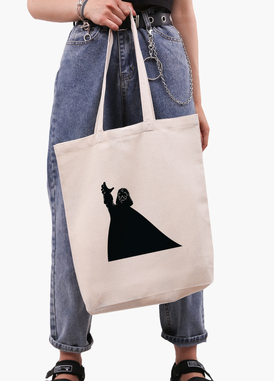 Еко сумка шоппер біла Дарт Вейдер Зоряні війни (Darth Vader Star Wars) (9227-2045-WTD) Еко сумка шоппер біла 41*39*8 см MobiPrint (215977413)