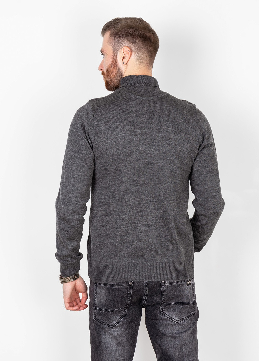 Сірий демісезонний светр чоловічий джемпер ISSA PLUS GN4-57