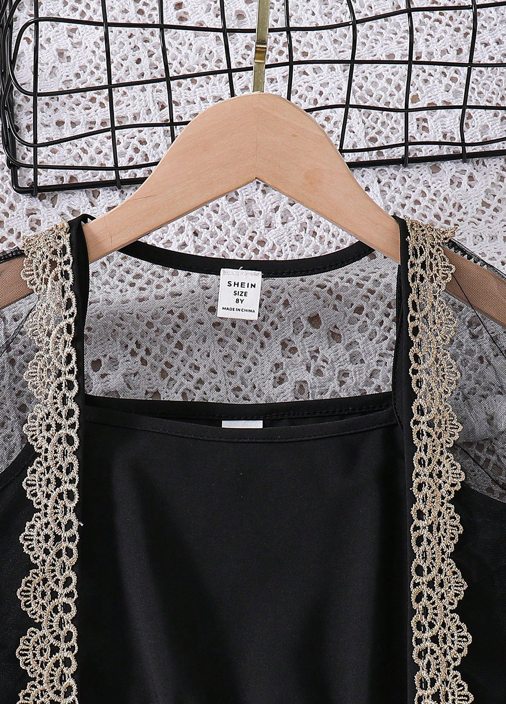 Чорний літній комплект (накидка, сукня) SHEIN