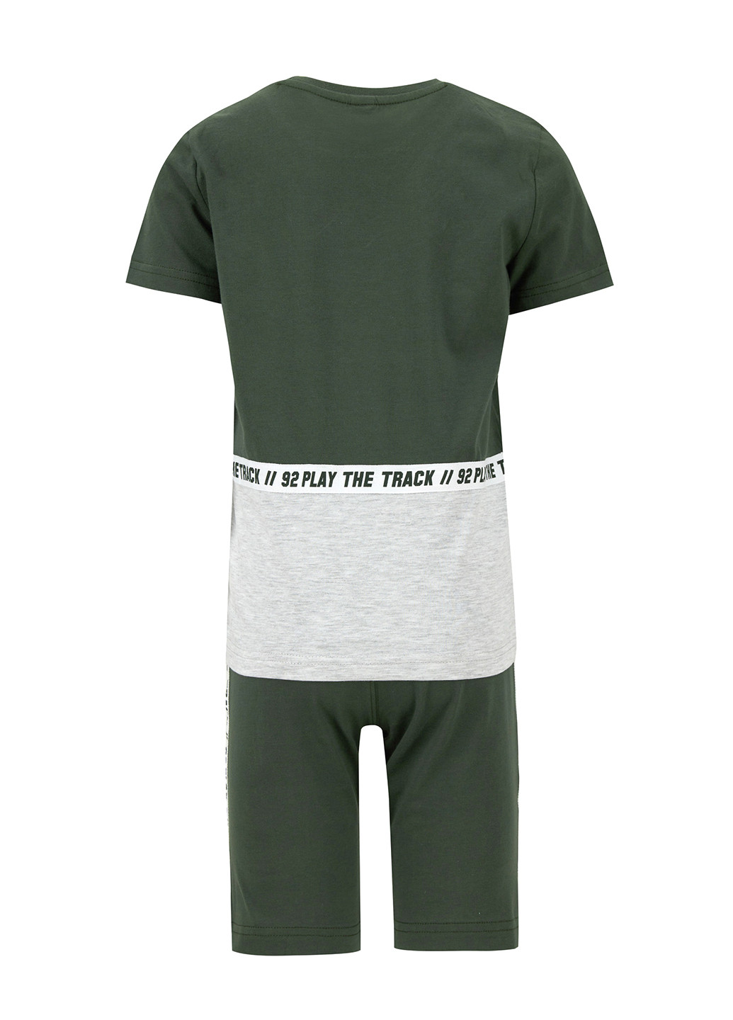 Оливковый (хаки) летний комплект(футболка, шорты) DeFacto