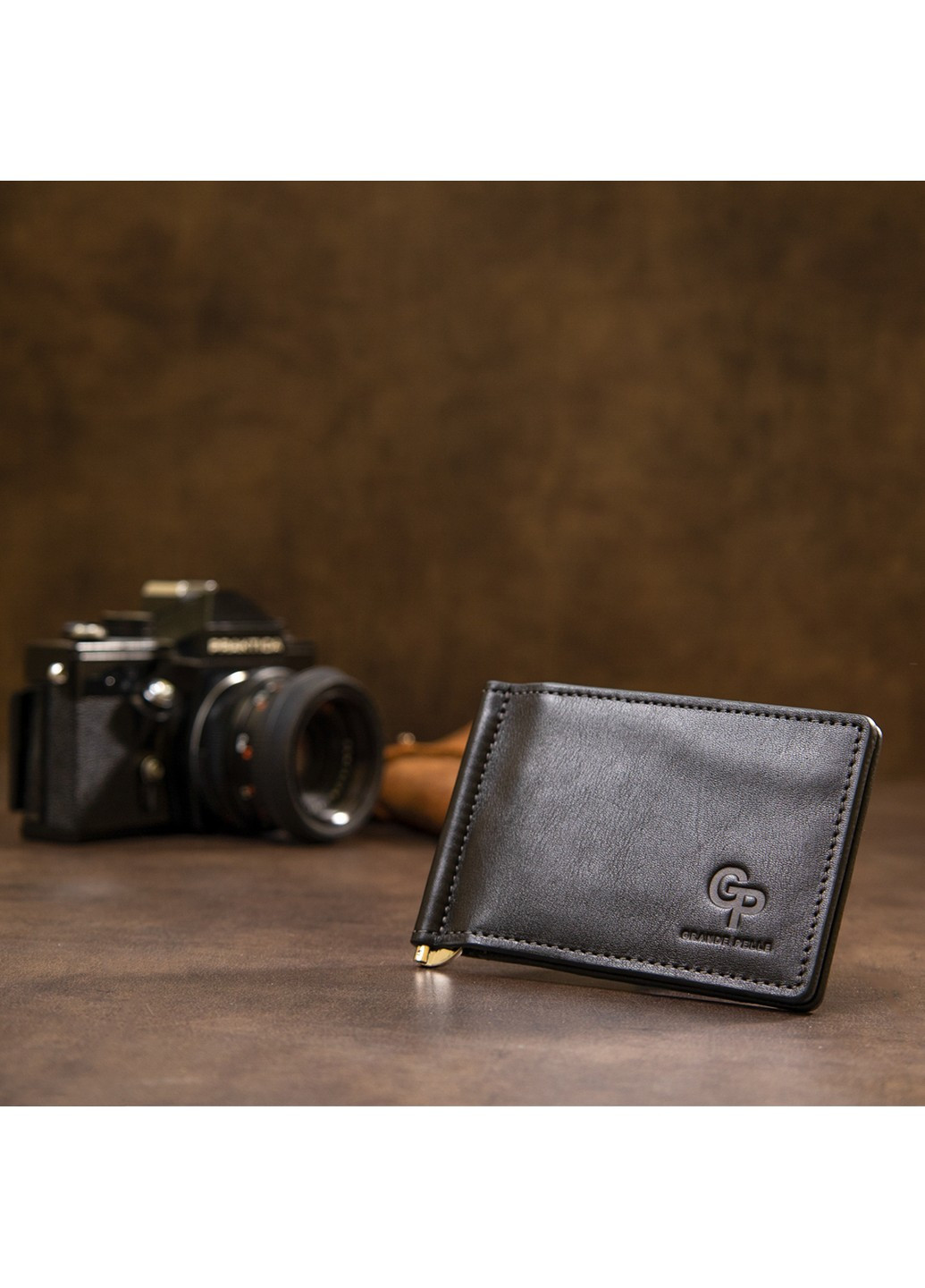 Затискач для купюр шкіряний Grande Pelle (252086362)