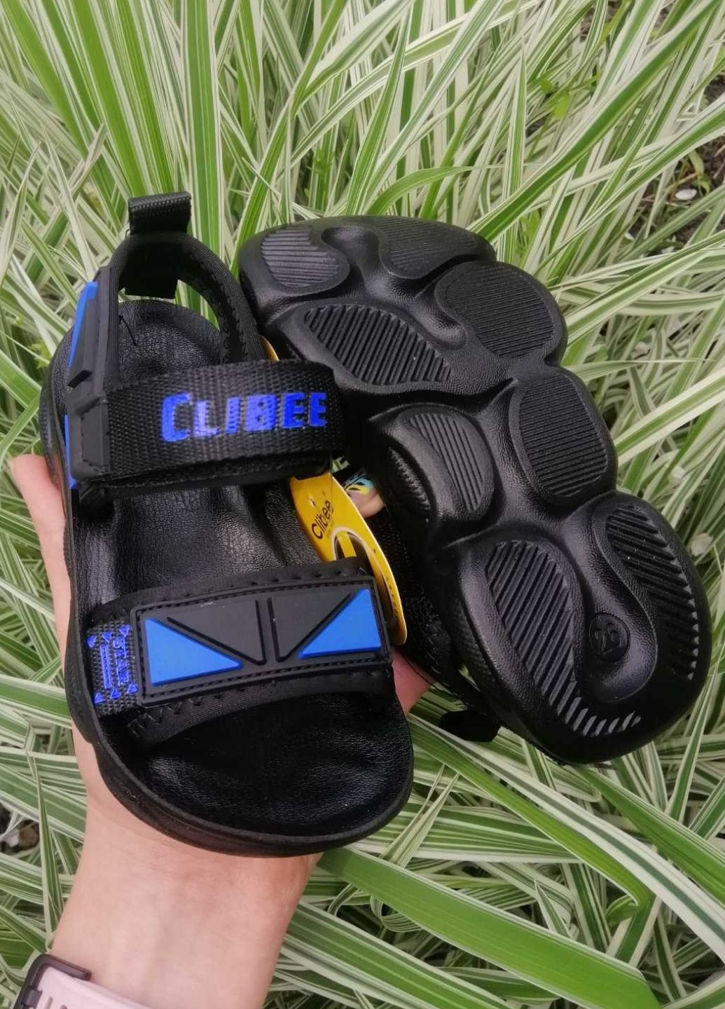 Черные кэжуал детские сандалии для мальчика Clibee на липучке