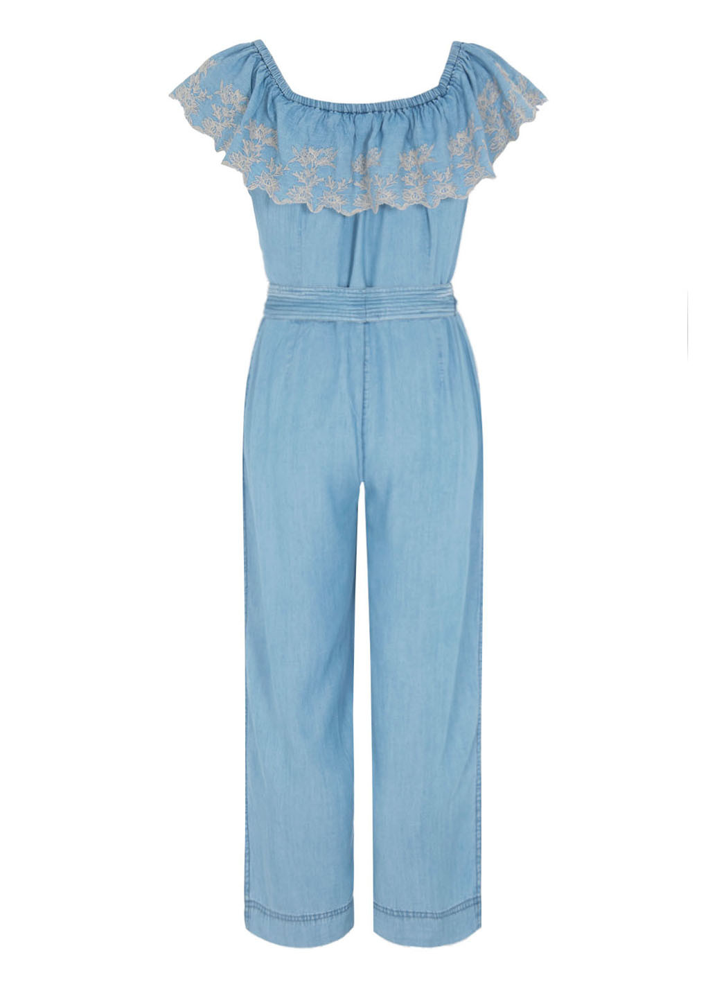 Комбинезон Pepe Jeans комбинезон-брюки однотонный голубой денил лиоцелл