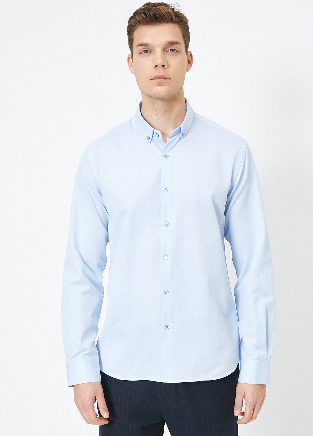 Светло-голубой классическая рубашка KOTON