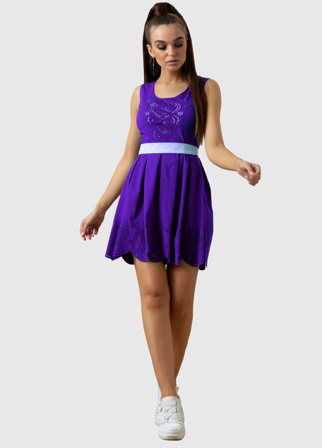 Фіолетова кежуал сукня кльош ST-Seventeen однотонна