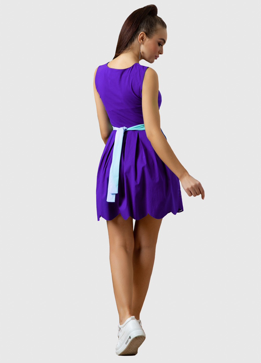 Фиолетовое кэжуал платье клеш ST-Seventeen однотонное