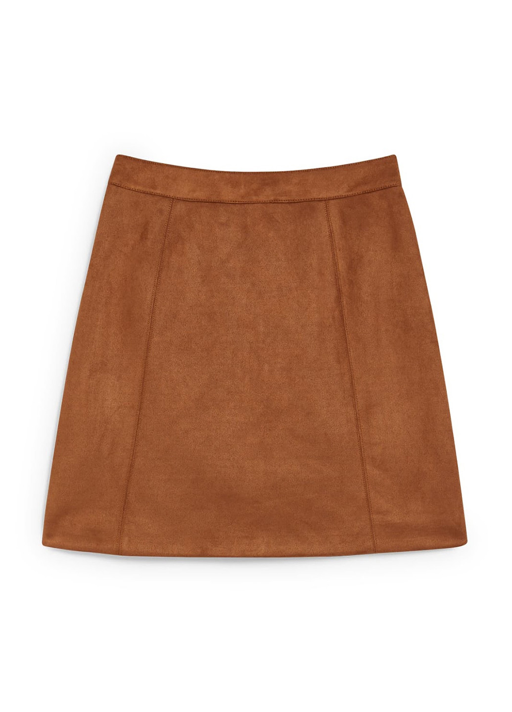 Коричневая кэжуал однотонная юбка C&A а-силуэта (трапеция)