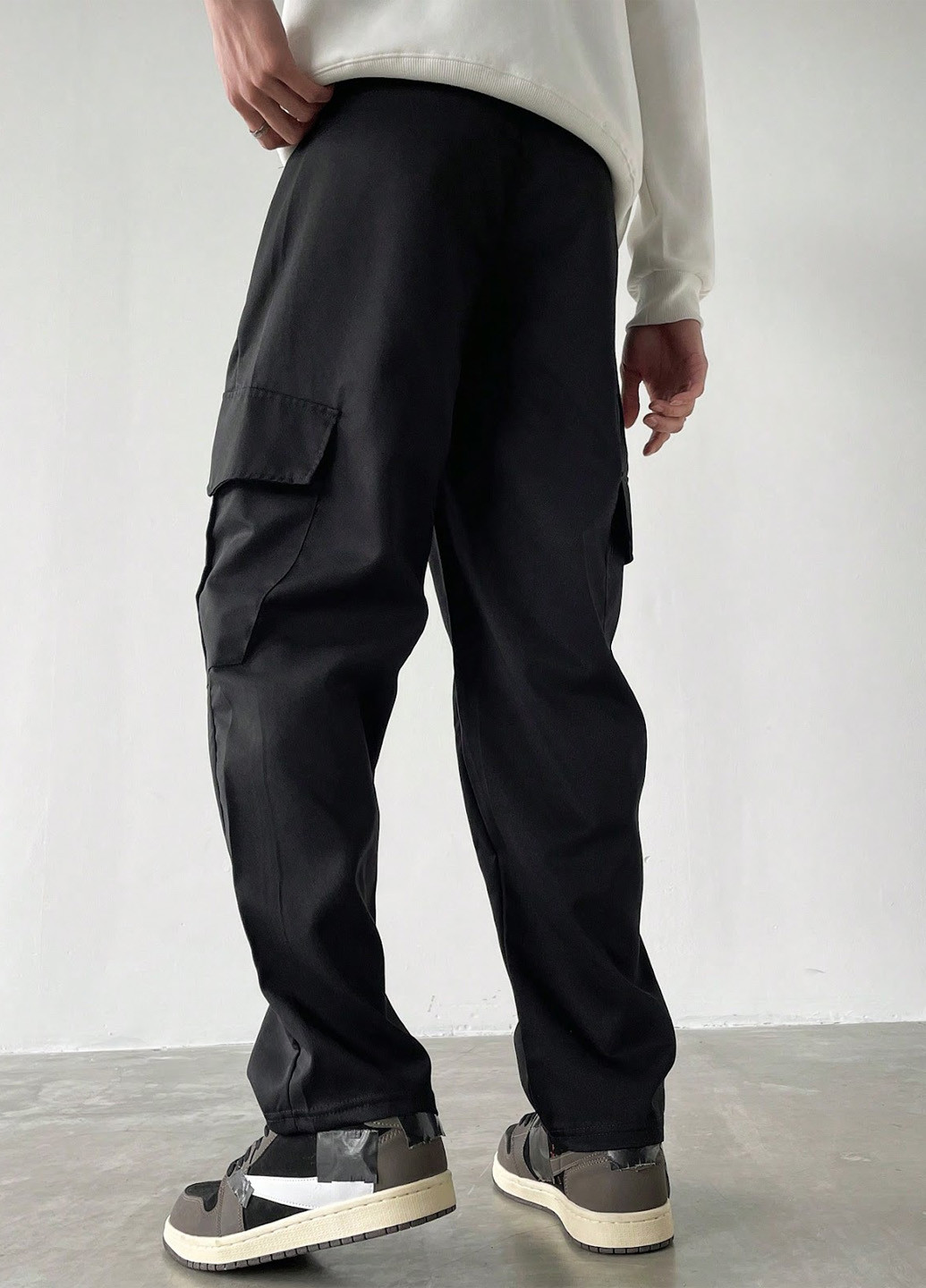 Черные кэжуал демисезонные карго брюки SHEIN